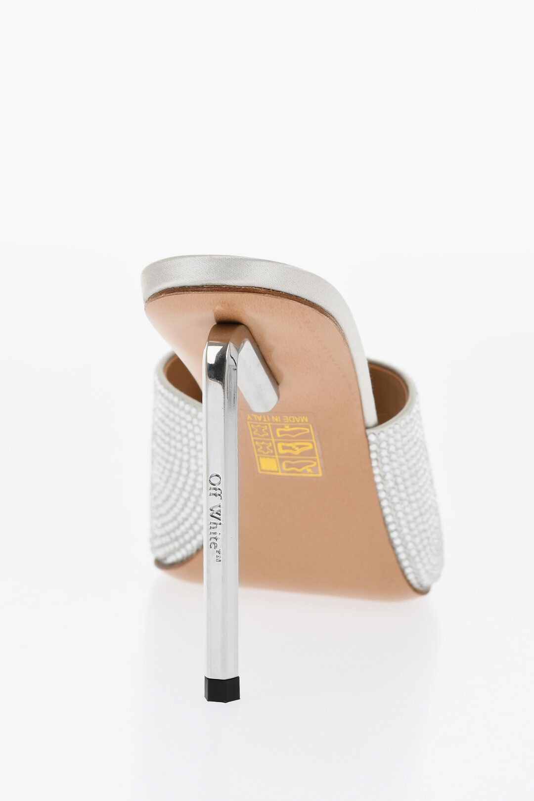 Off-White og1mm1125 Rhinestoned Allen Open-Toe Mules in Silver Size US 8 / IT 38 - 3 Thumbnail