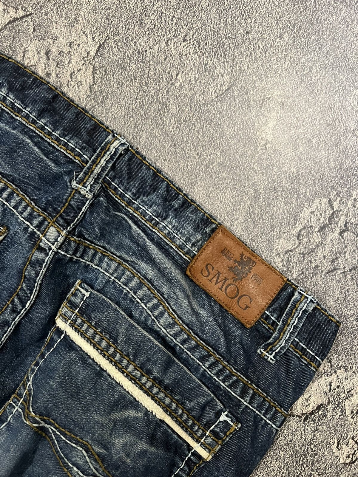 Japanese Brand Faded Shredded Destroyed Slim - Avan Number Nine Style Size US 36 / EU 52 - 7 Thumbnail