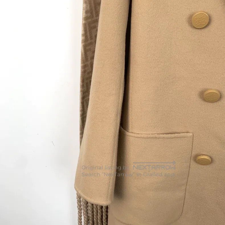 Fendi Fendi Wool collar double-breasted coat Size XXS / US 00 / IT 34 - 4 Thumbnail