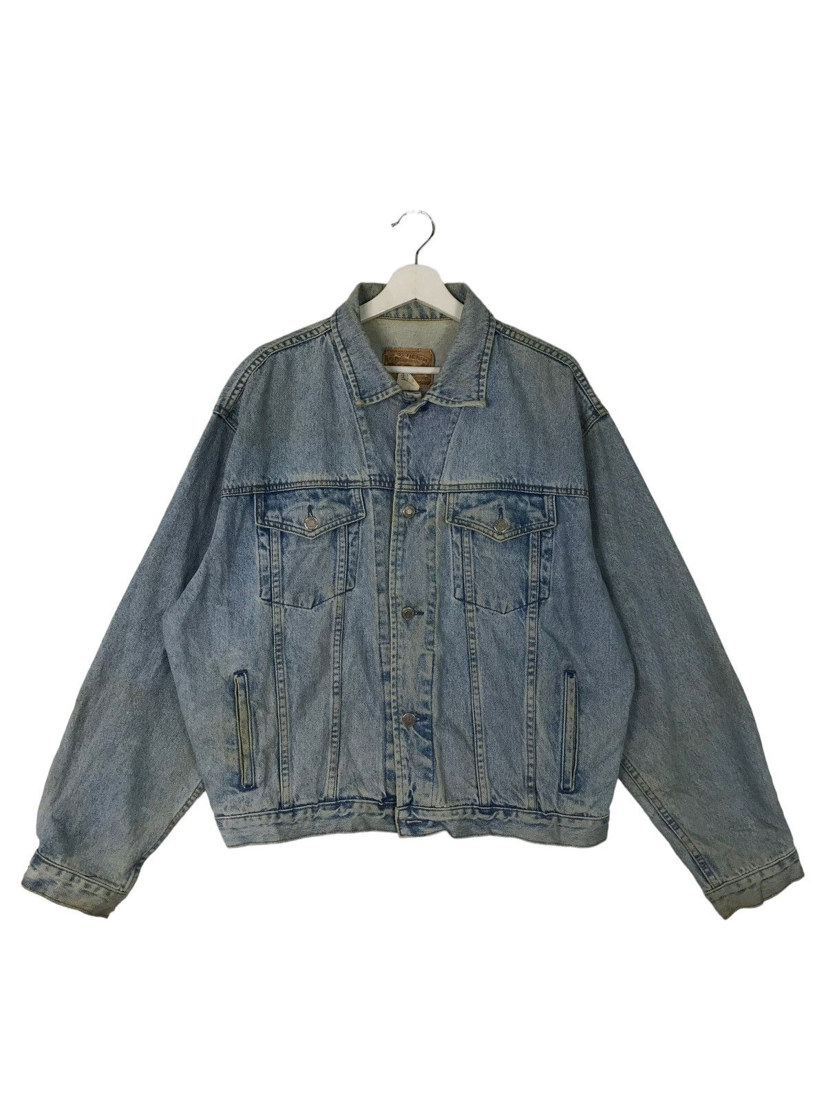 Gap 💥 1990s VINTAGE GAP FLARE DYED DENIM TRUCKER JACKET Size US L / EU 52-54 / 3 - 5 Thumbnail