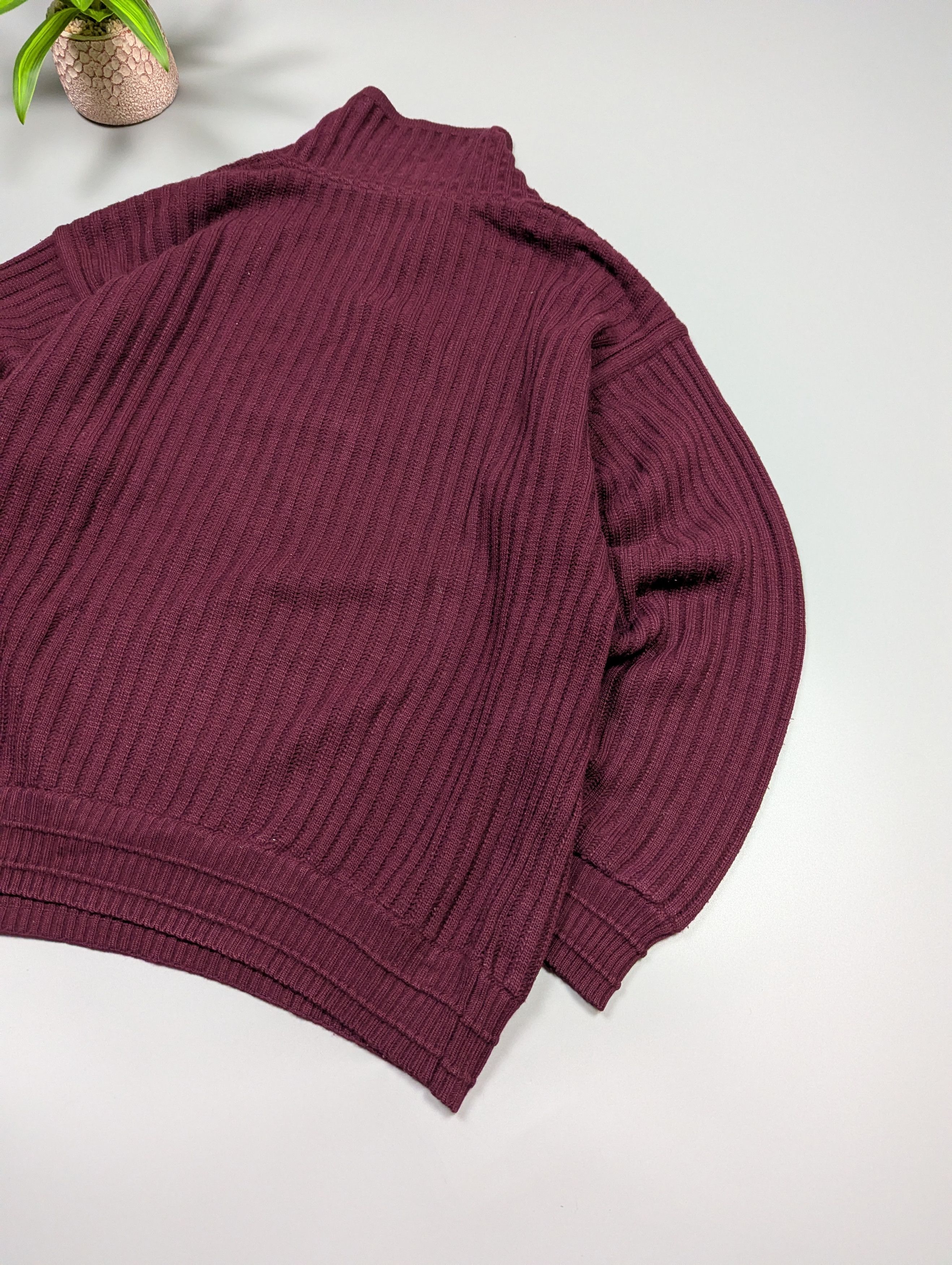 Carlo Colucci Rare 80s Carlo Colucci Germany Wool Sweater Deep Burgundy Size US L / EU 52-54 / 3 - 16 Thumbnail