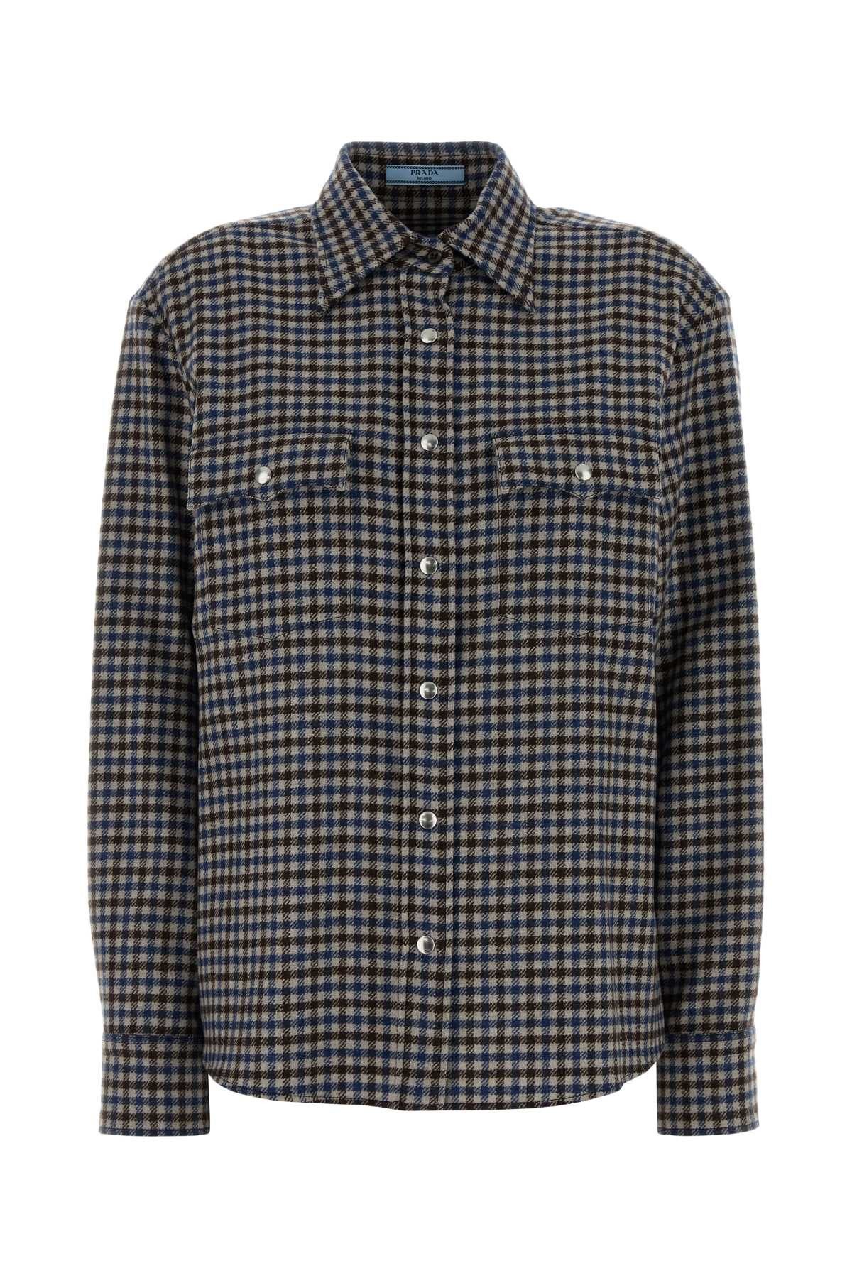 Prada Embroidered Wool Shirt Size XS / US 0-2 / IT 36-38 - 1 Thumbnail