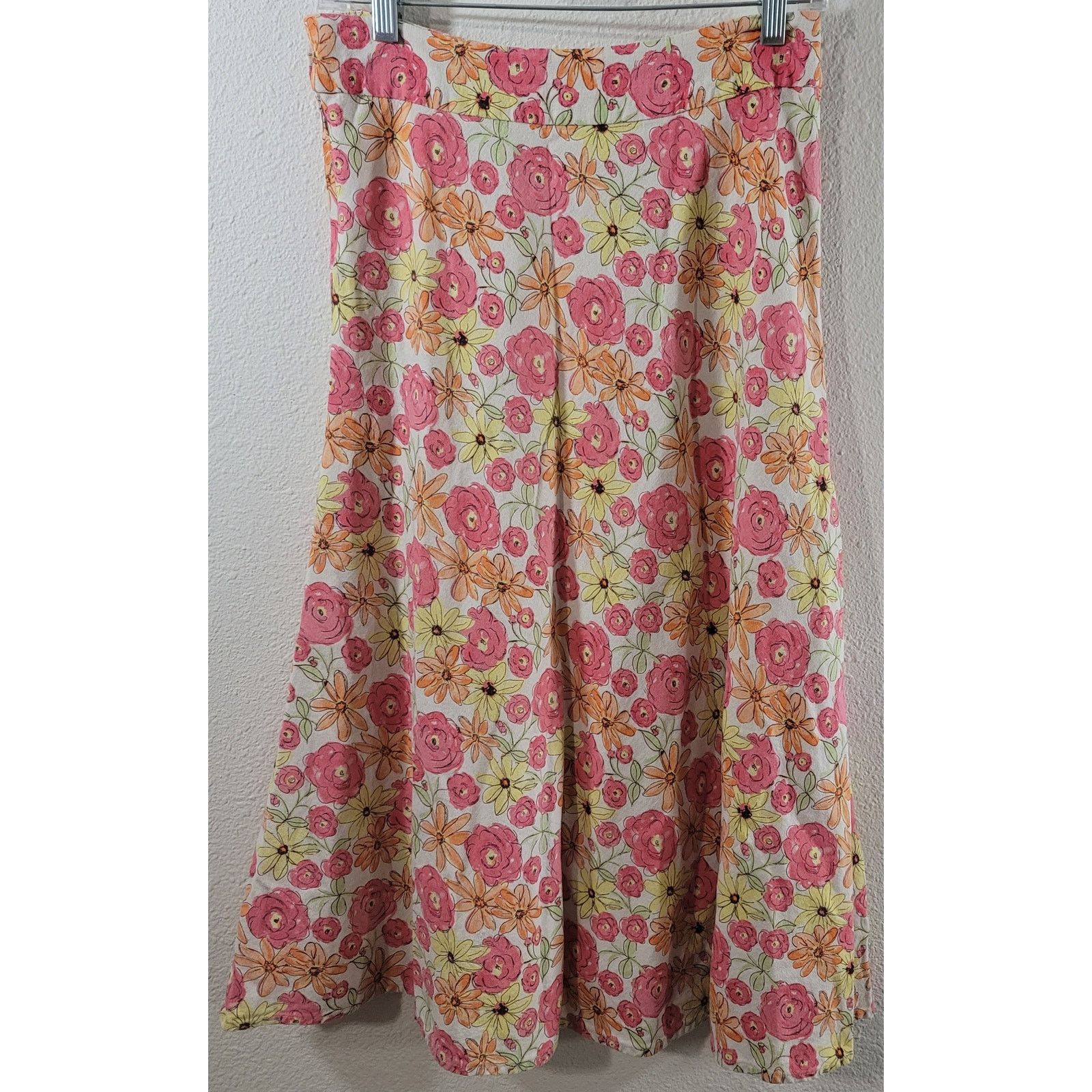 Other Christopher Banks Pink Orange Yellow Floral ALine Skirt 4 Size 27" / US 4 / IT 40 - 2 Thumbnail