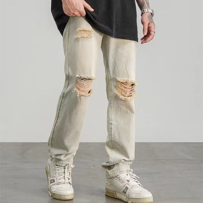 Japanese Brand Straight high street loose ripped jeans Size US 32 / EU 48 - 3 Thumbnail