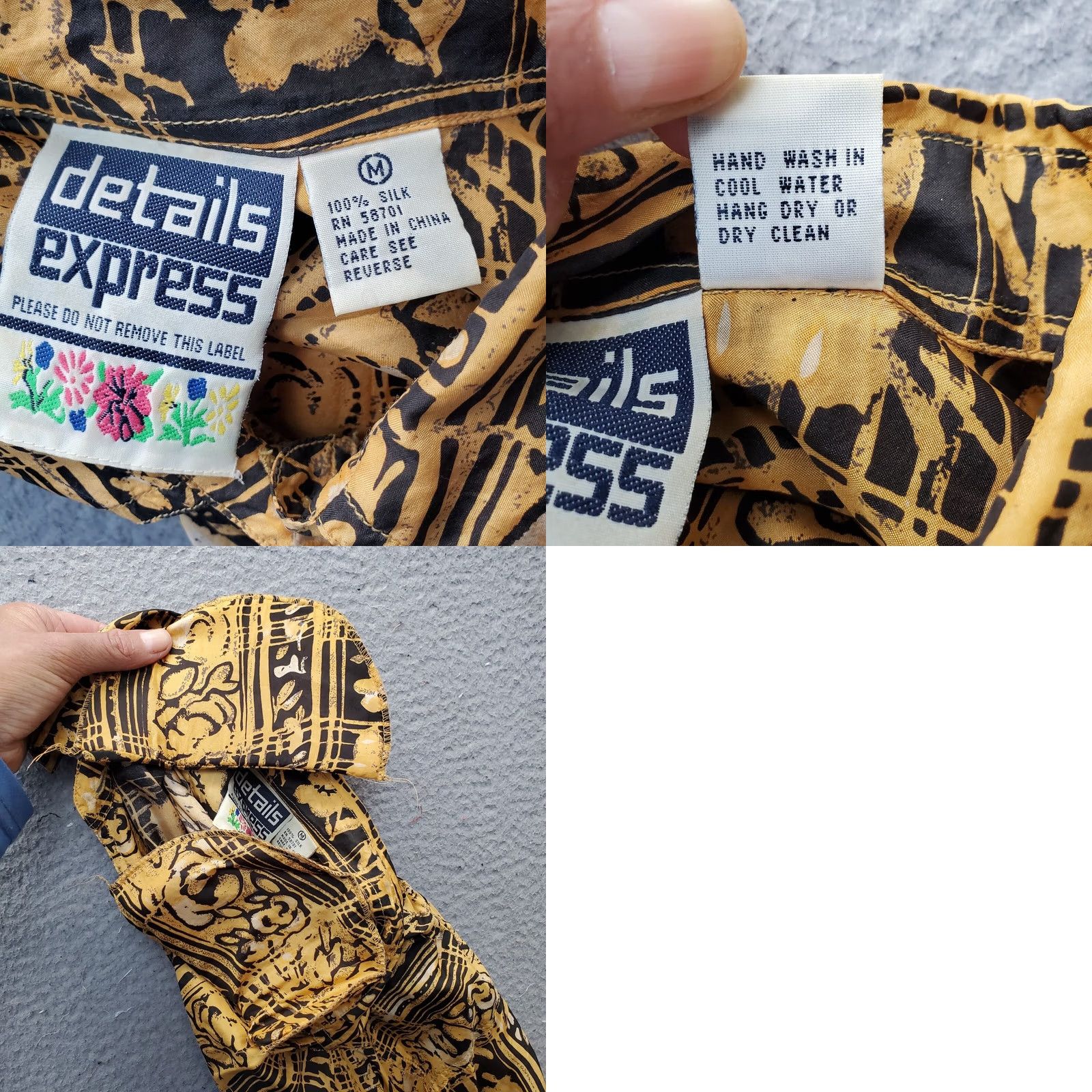 Express Express Shirt Women's Medium Multi Floral Button Down with Shoulder Pads Size M / US 6-8 / IT 42-44 - 8 Thumbnail