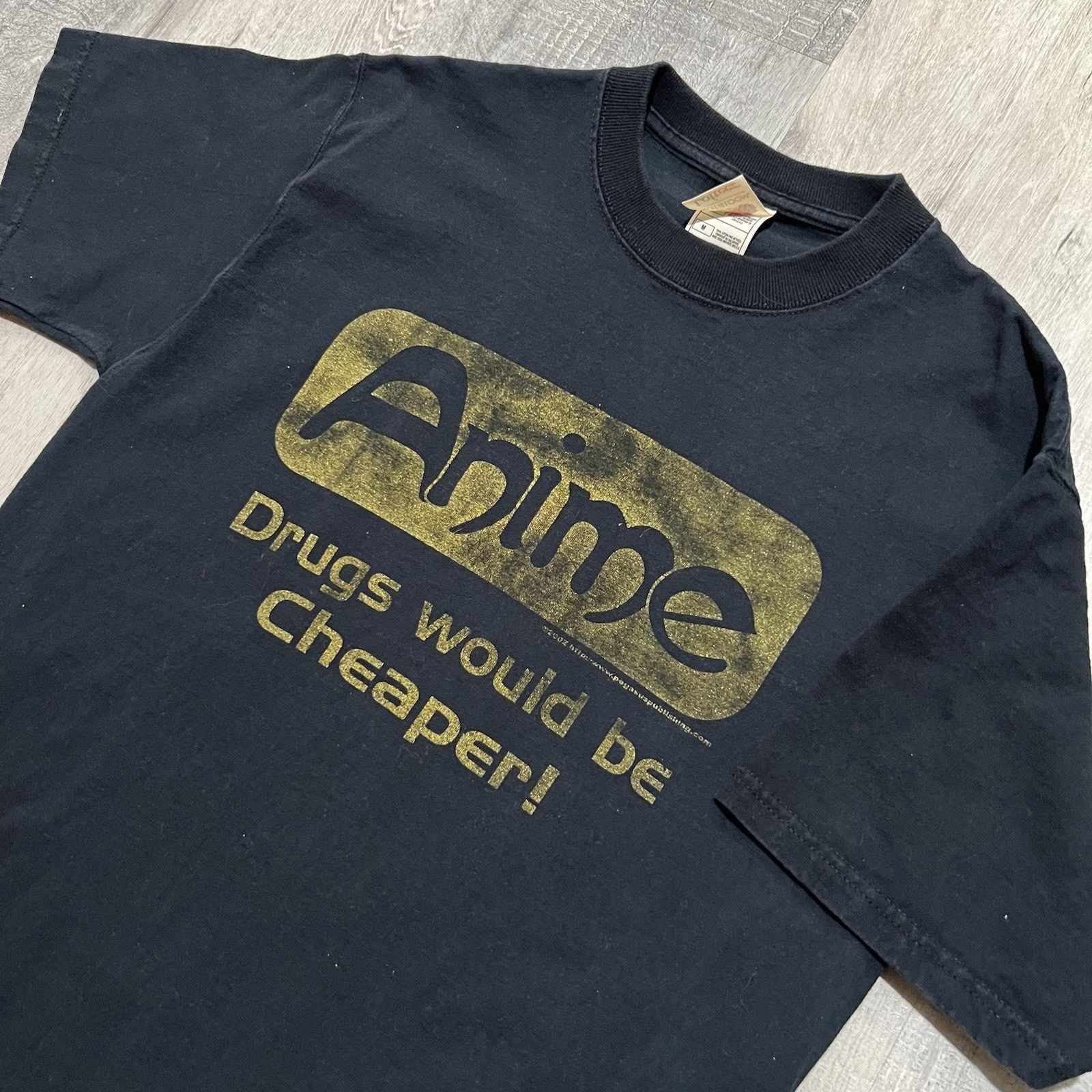 Fruit Of The Loom VTG Anime Drugs Would Be Cheaper Y2K Black T Shirt 2002 M Size US M / EU 48-50 / 2 - 3 Thumbnail