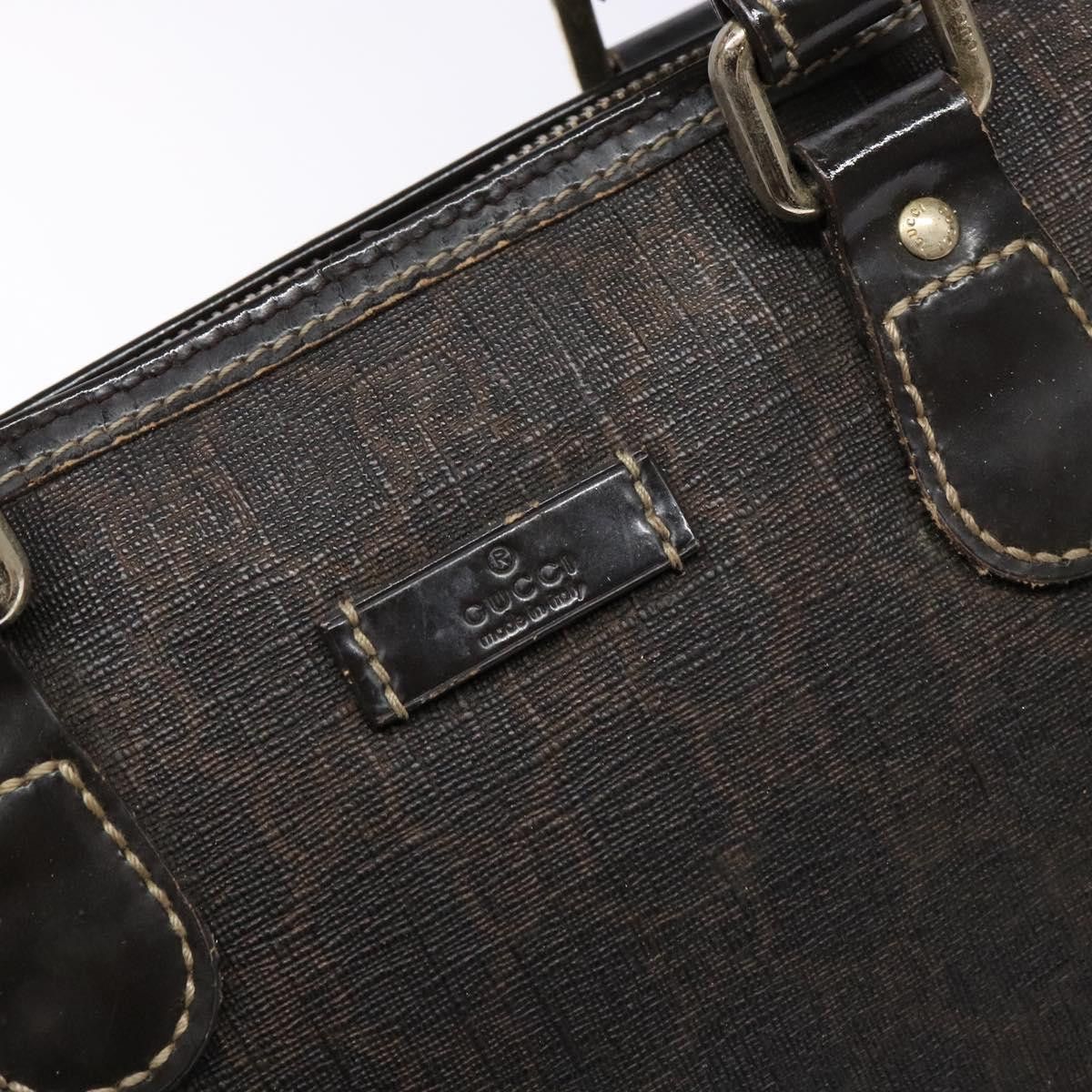 Gucci GUCCI GG Supreme Hand Bag Pvc Leather Gold Dark Brown Size ONE SIZE - 14 Thumbnail