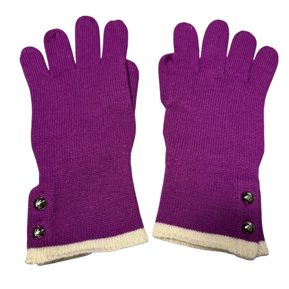 Coach Coach Wool Cashmere Knit Purple Gloves Size ONE SIZE - 2 Thumbnail