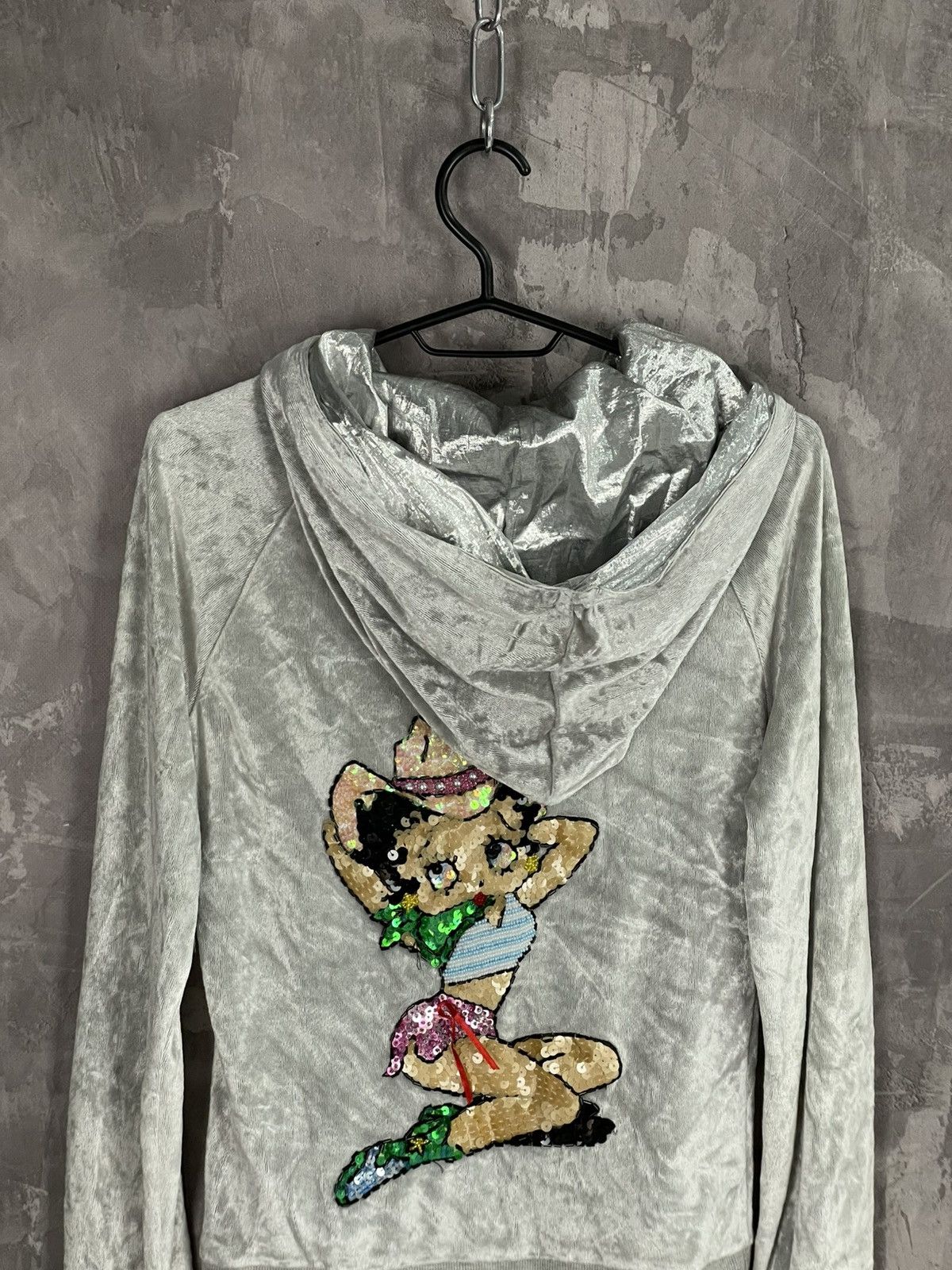 Hysteric Glamour Vintage Y2K Velour Glam Betty Boop Zip Hoodie Size M / US 6-8 / IT 42-44 - 3 Thumbnail