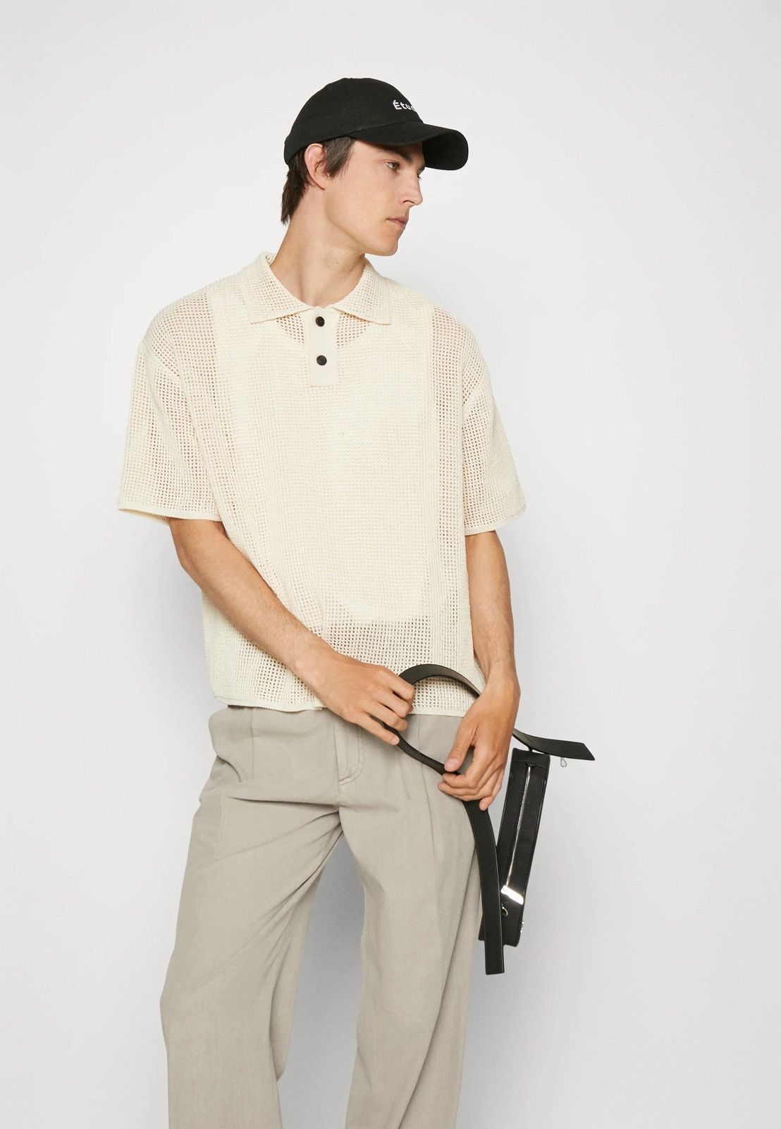 Wooyoungmi !DS! SS23 Solid Homme Knitted Beige Polo T-Shirt Size US M / EU 48-50 / 2 - 5 Thumbnail