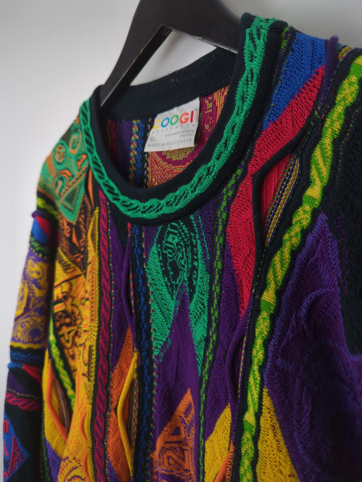 Coogi VTG COOGI Sz XL Knit RARE CURRENCY DESIGN Sweater Multicolor Size US XL / EU 56 / 4 - 4 Thumbnail