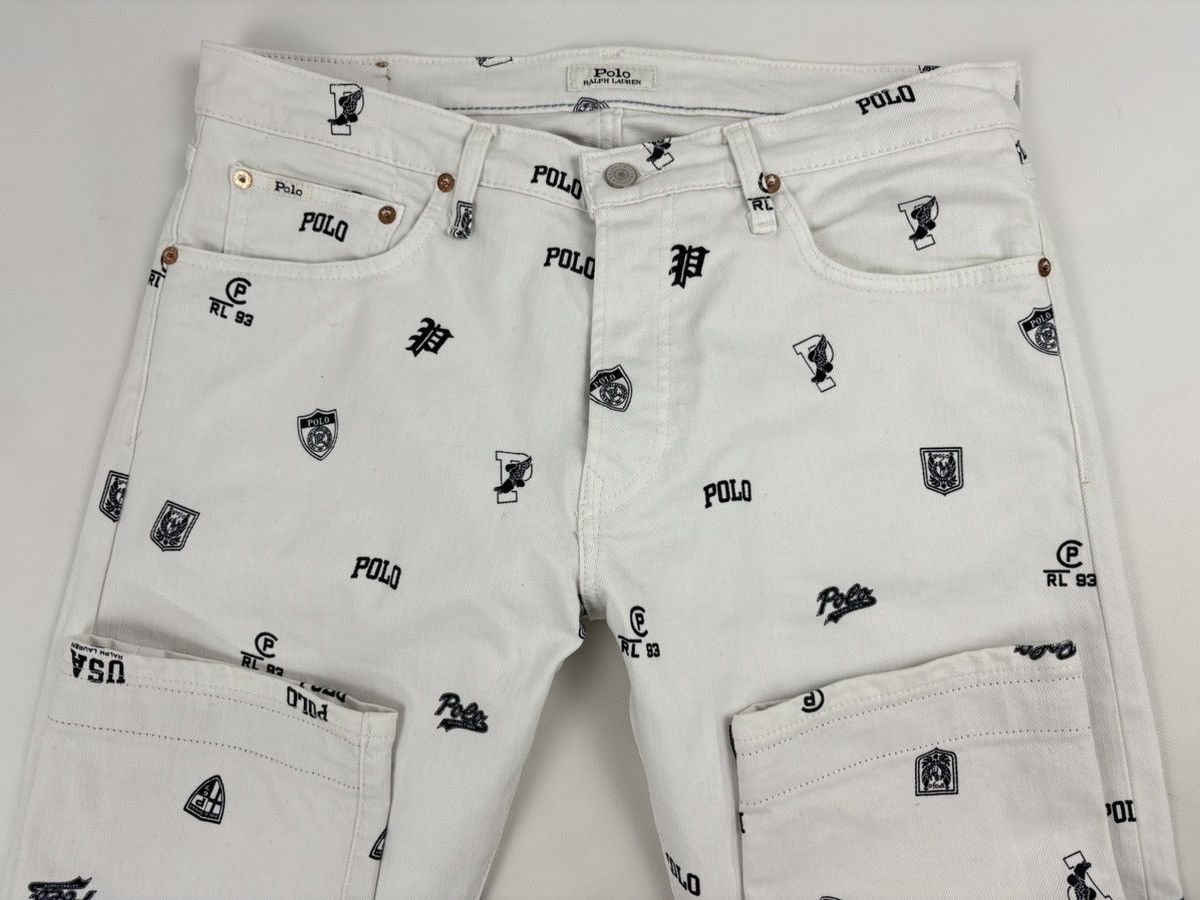 RRL Ralph Lauren Rare Polo Bear Multi-Logo Double Rrl Print Pattern Cotton Denim Pants Jeans Size US 34 / EU 50 - 18 Thumbnail
