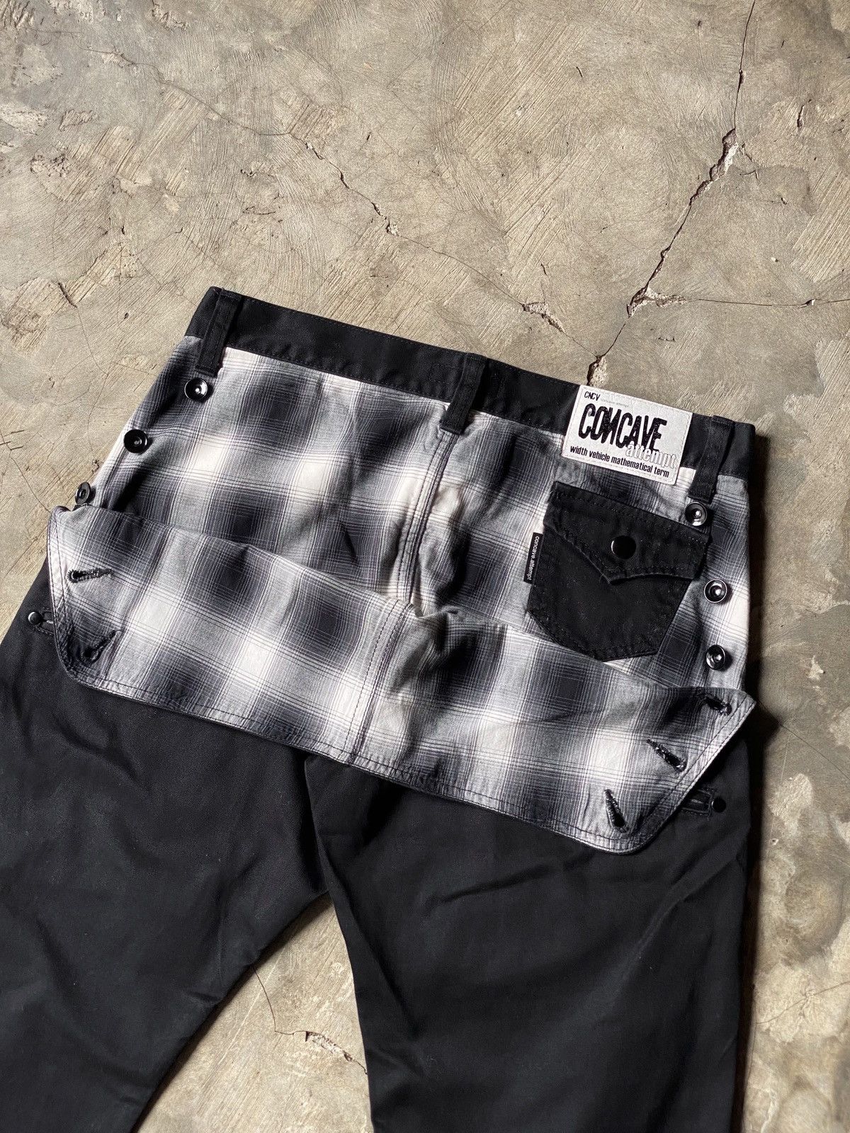 Japanese Brand 2000s CNCV Concave Attempt Japanese Brand Plaid Double Layer Size US 31 - 3 Thumbnail
