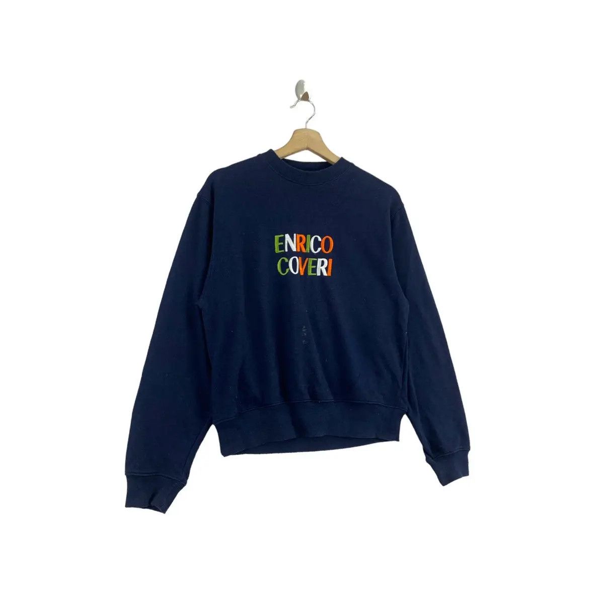 Vintage Vintage 90’ ENRICO COVERI ITALY Embroidered Logo Sweatshirt Size L / US 10 / IT 46 - 3 Thumbnail
