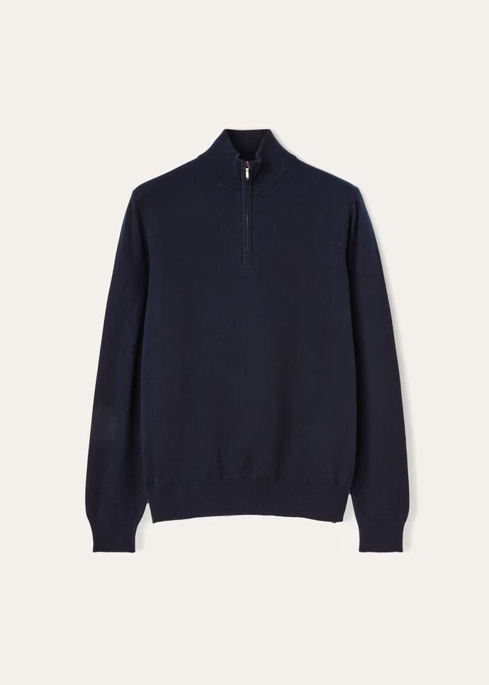 Loro Piana o1w1db10425 Mezzocollo Sweater in Navy Blue Size US L / EU 52-54 / 3 - 1 Thumbnail