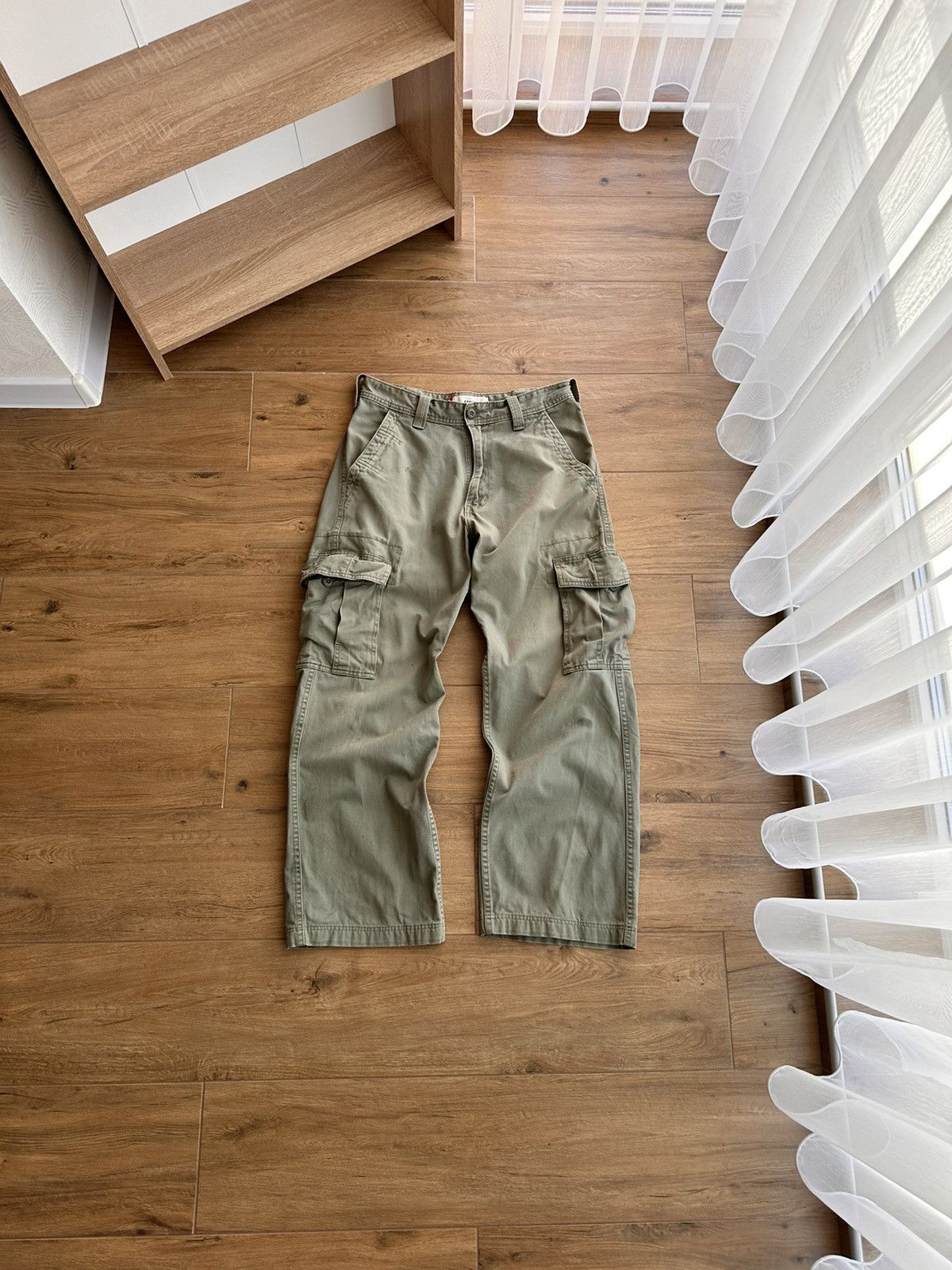 Levi's × Levi's Vintage Clothing × Vintage Vintage Levi’s SS03 Green Military Cargo Pants Size US 31 - 2 Thumbnail