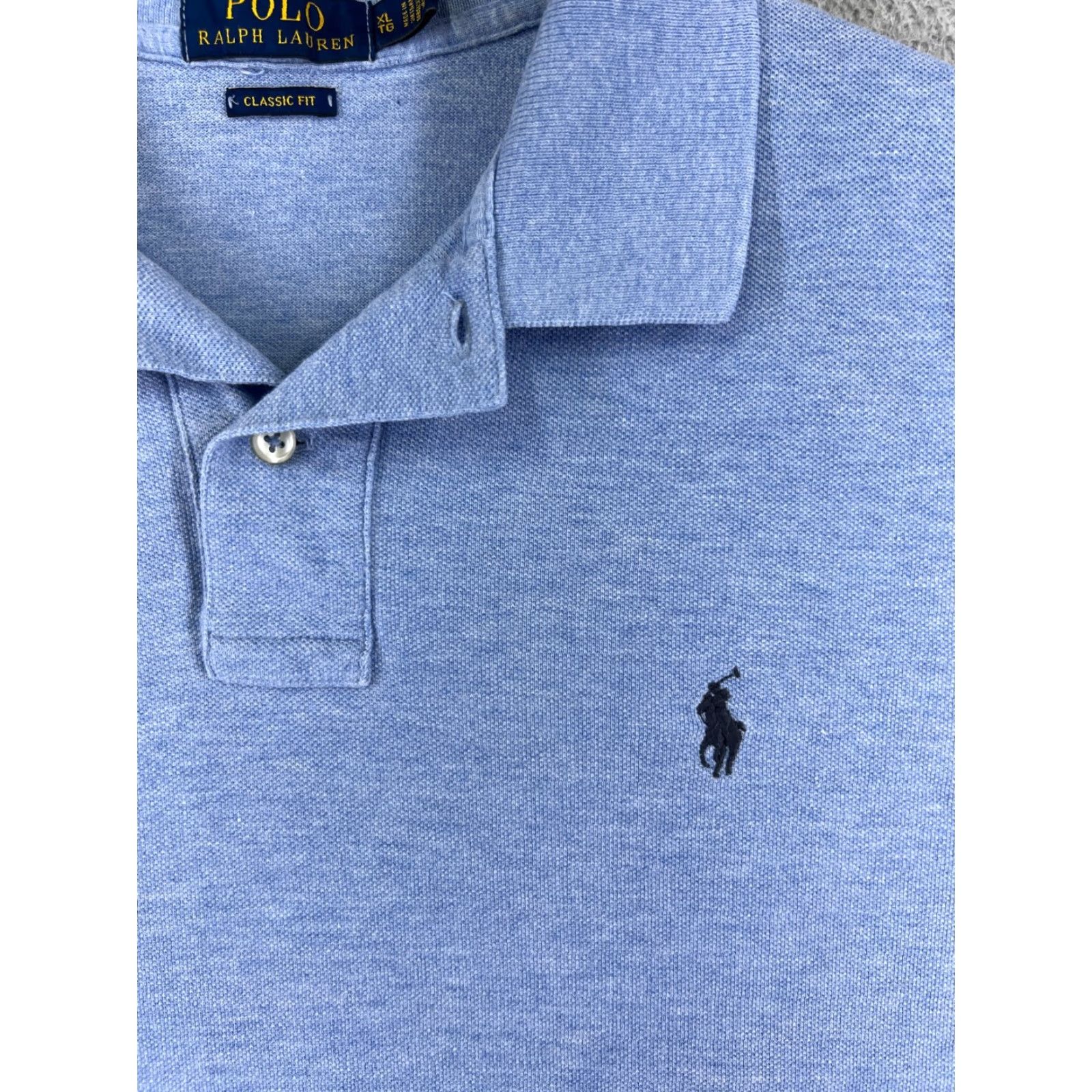 Ralph Lauren VINTAGE Ralph Lauren Polo Shirt Mens XL Blue 100% Cotton Knit Embroidered Logo Button Collar Short Sleeve Casual Modern American Sports Fashion Mens Size US XL / EU 56 / 4 - 6 Thumbnail