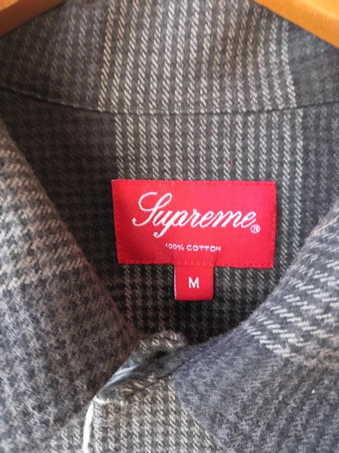 Supreme Shadow Plaid Flannel Cotton Button Up Long Sleeve M Size US M / EU 48-50 / 2 - 2 Thumbnail