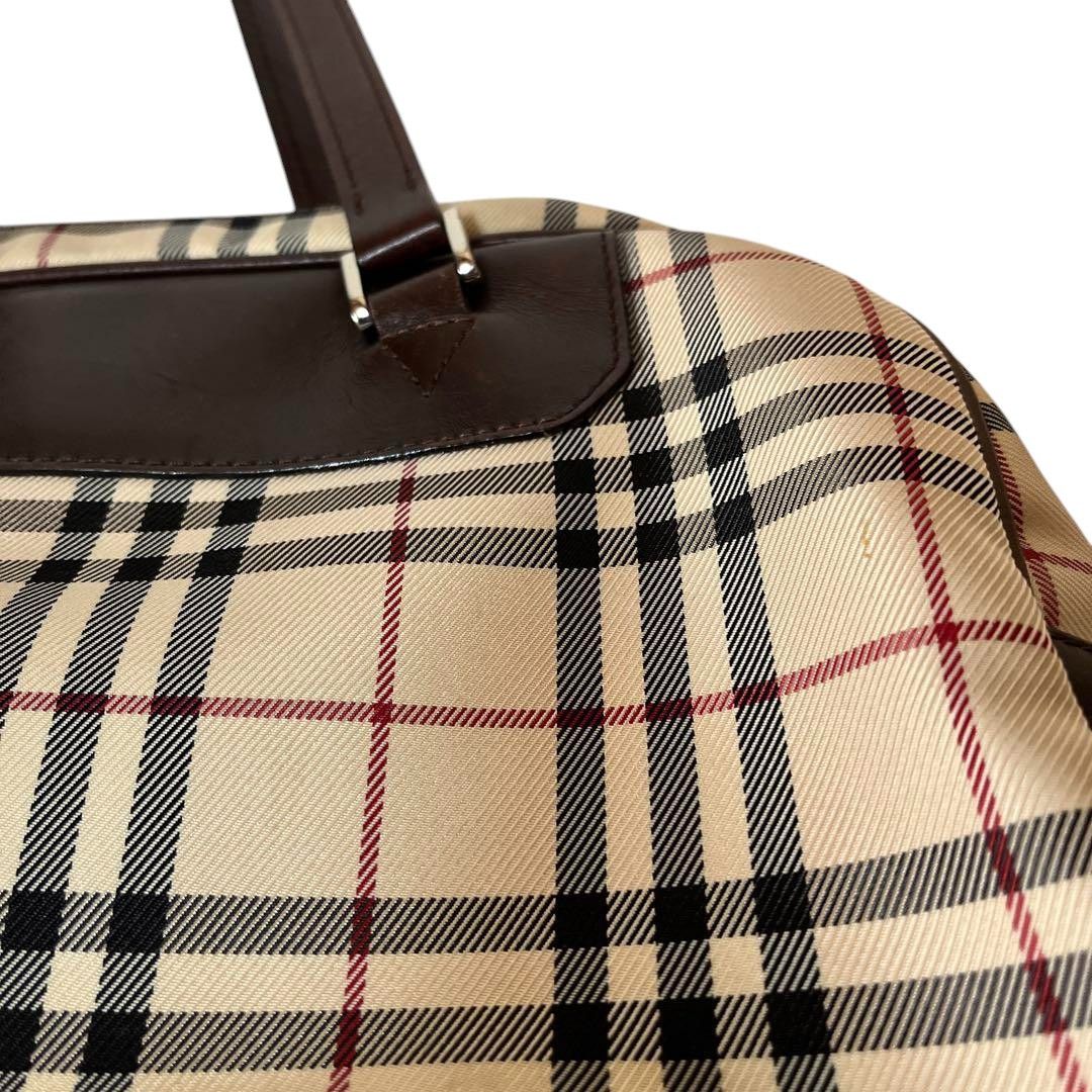 Burberry Burberry - Nova Check Beige Brown Leather Handbag Boston Size ONE SIZE - 5 Thumbnail
