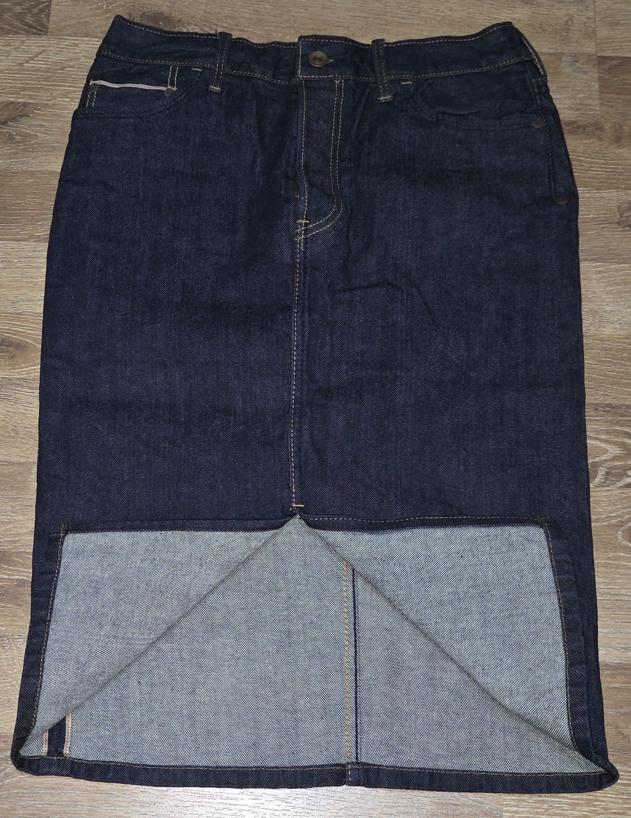 GOA Vintage GOA Nimes Japan Midi Denim Selvedge Pencil Skirt Size 28" / US 6 / IT 42 - 3 Thumbnail