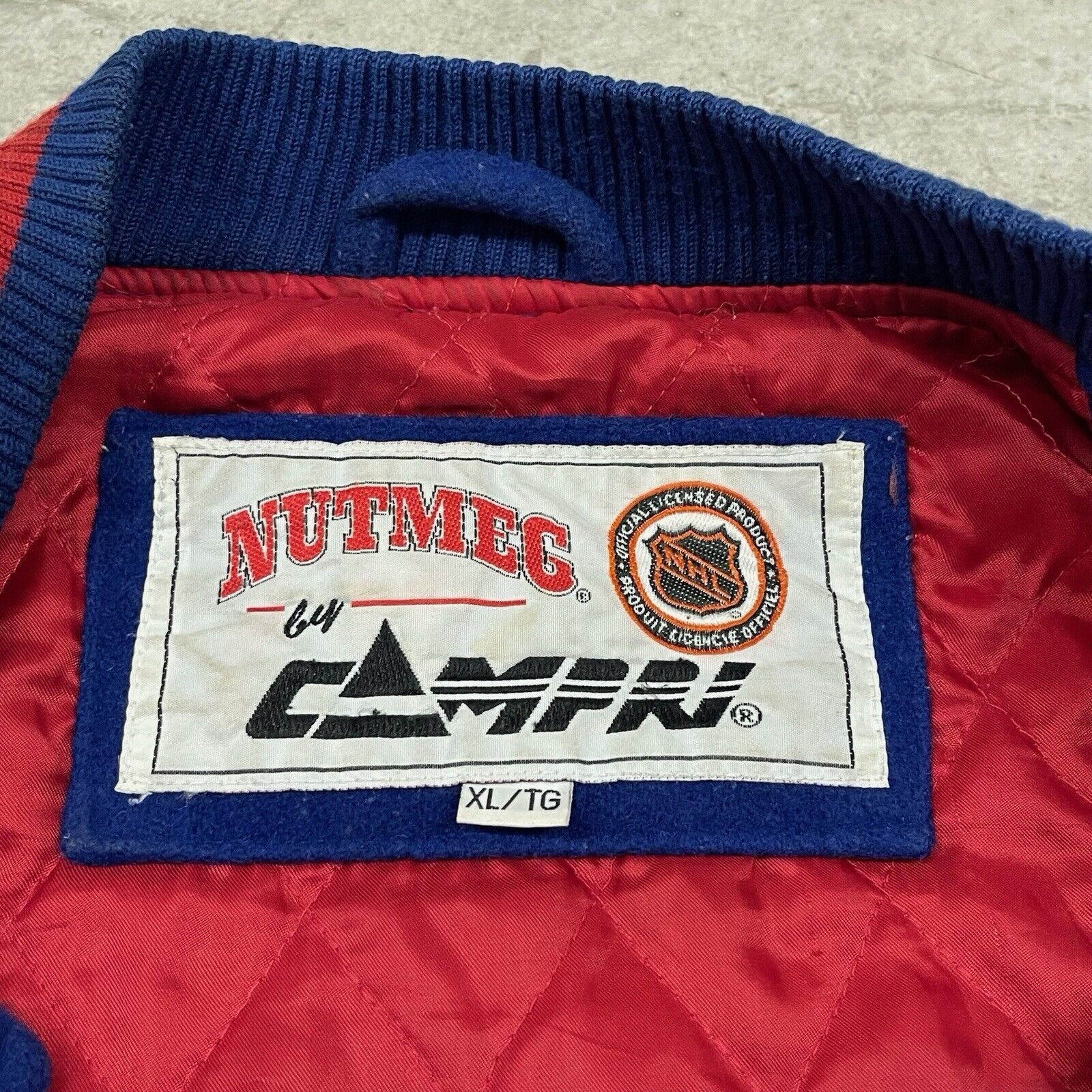 Nutmeg Vintage 90s Nutmeg New York Rangers Hockey NHL Bomber Jacket Size US XL / EU 56 / 4 - 11 Thumbnail