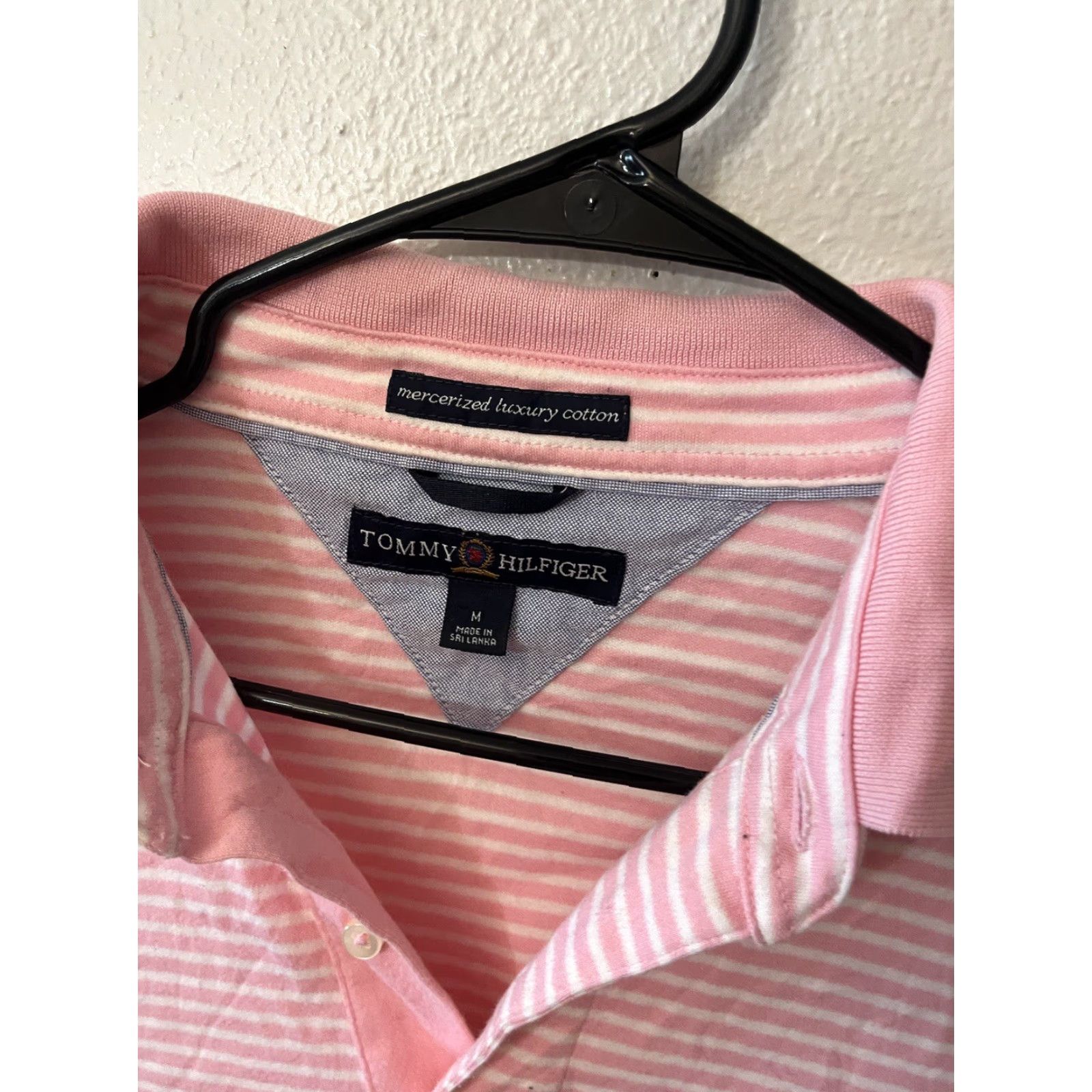 Tommy Hilfiger Tommy Hilfiger Shirt Mens Medium Pink Striped Mercerized Luxury Cotton Polo Golf Size US M / EU 48-50 / 2 - 2 Thumbnail