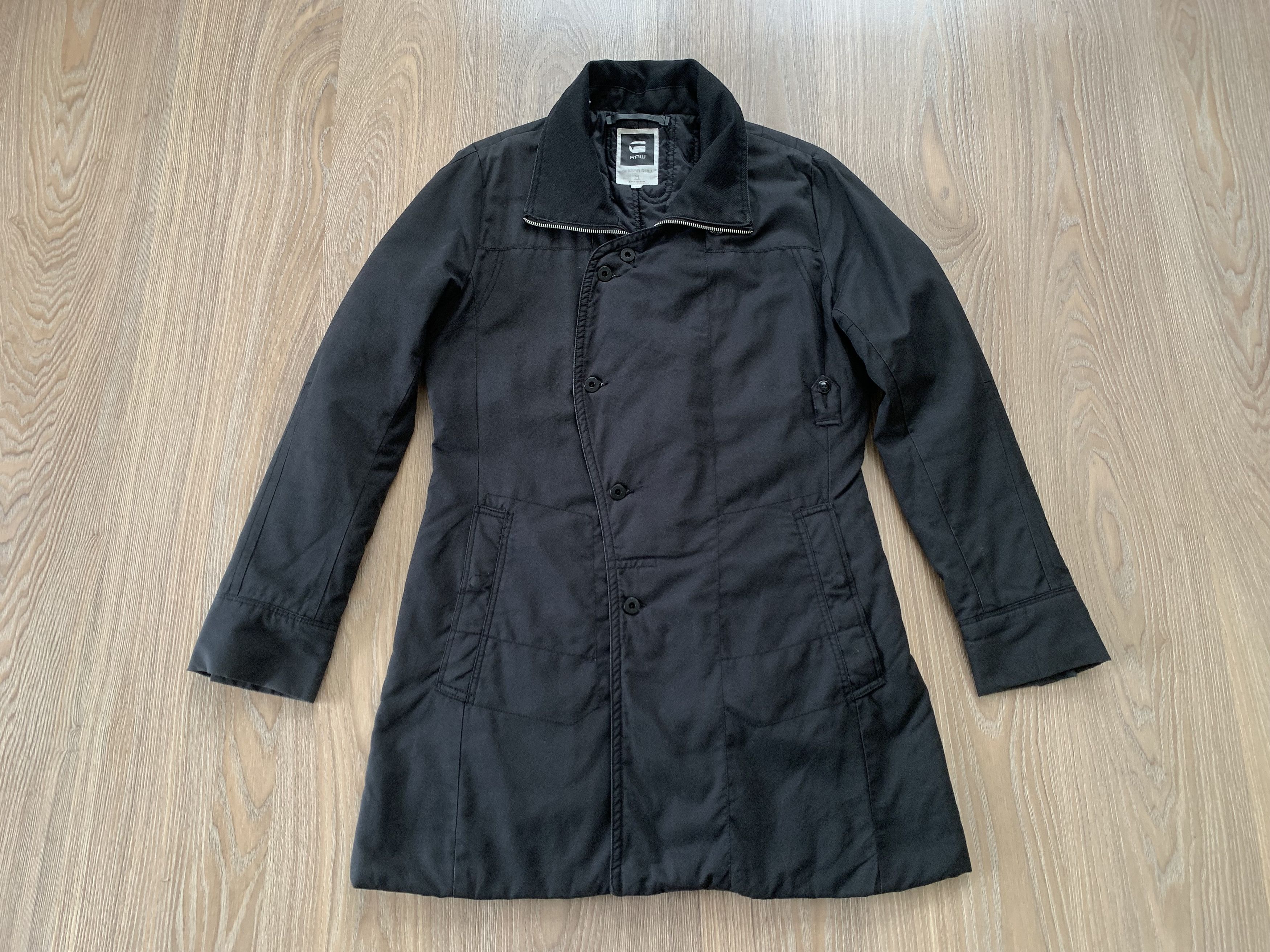 G-Star Womens G Star Raw 3301 Minor Black Trench Coat Size L / US 10 / IT 46 - 2 Thumbnail