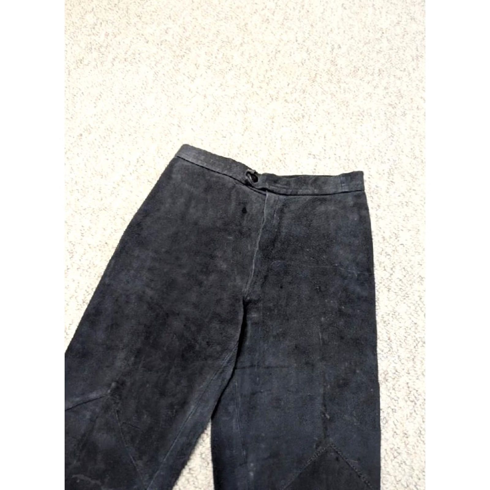 Bell VINTAGE BELL BOTTOMS leather pants 26x30 blue Women Western Cowboy rodeo suede bootcut 1970s Size 26" / US 2 / IT 38 - 2 Thumbnail
