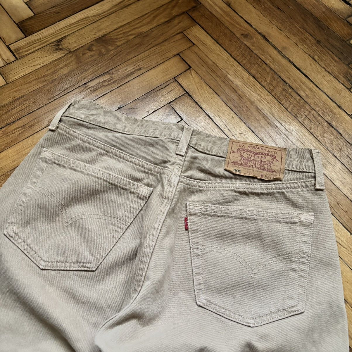 Levi's Vintage Clothing Vintage 80’s Levi’s 501 Jeans Made in UK Beige Denim Rare Ye Size US 32 / EU 48 - 5 Thumbnail