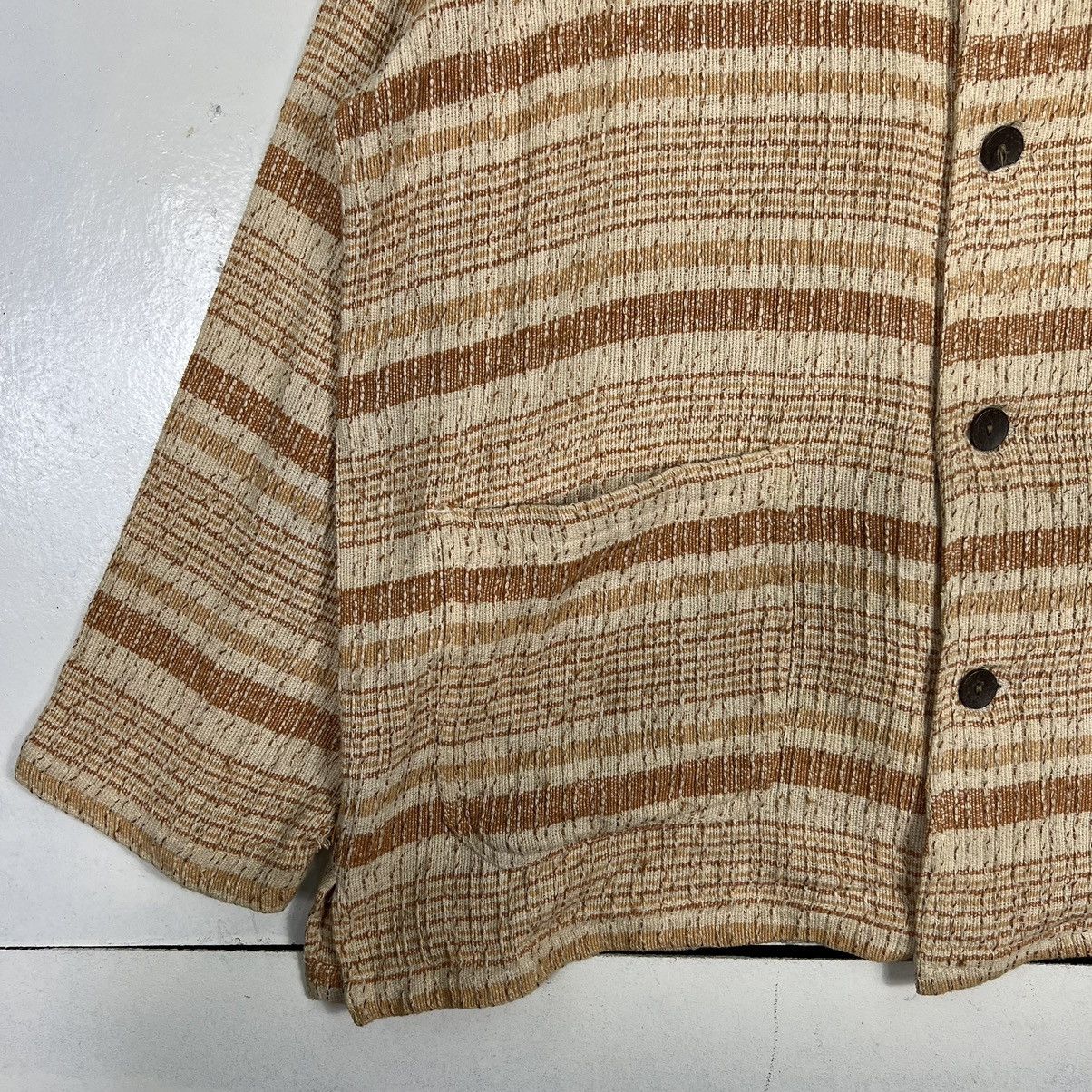 Japanese Brand 🔥 80s VINTAGE MILAGOSTA INDIA INDIGO STRIPE JACKET Size US L / EU 52-54 / 3 - 4 Thumbnail