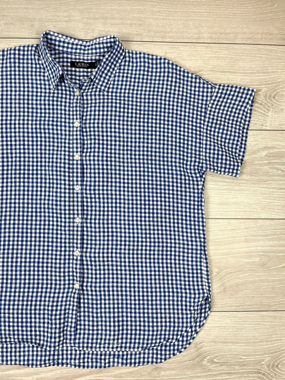 Ralph Lauren Ralph Lauren Black Label 100% Linen Checkered Button Shirt Size US XL / EU 56 / 4 - 2 Thumbnail