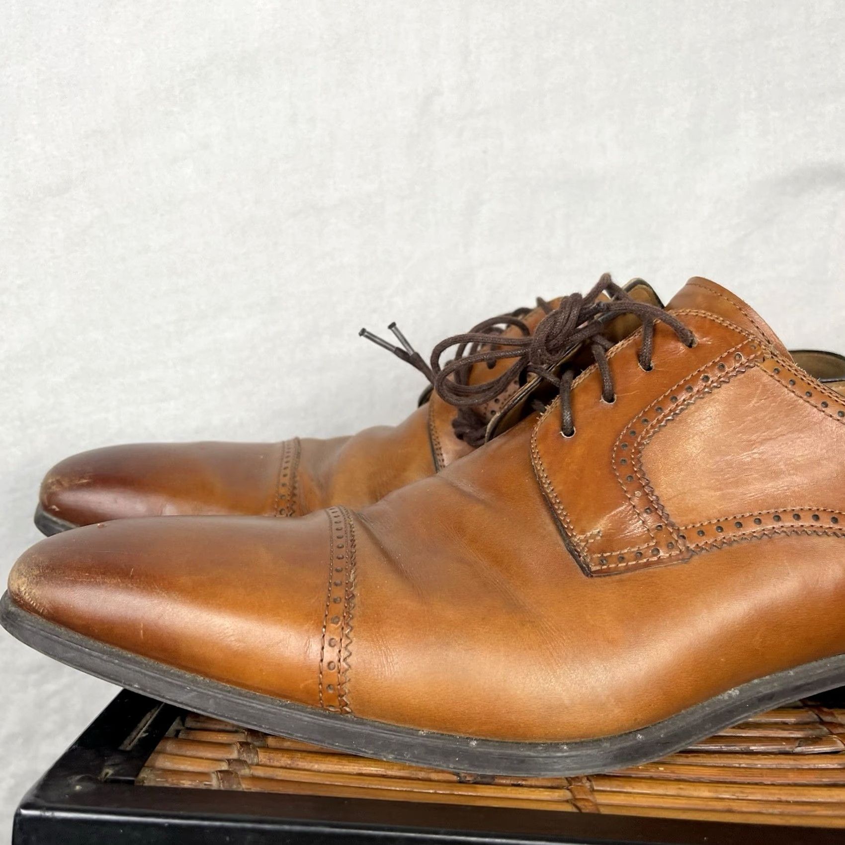 Magnanni Magnanni Carlito Shoes Mens 10.5 Brown Oxford Derby Cap Toe Made in Spain 12070 Size ONE SIZE - 6 Thumbnail