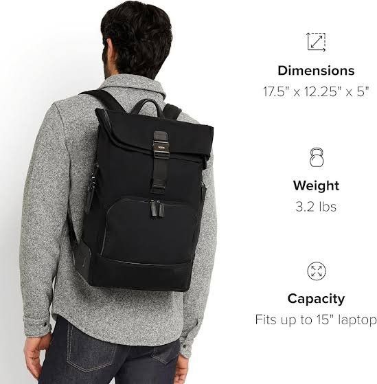 Tumi TUMI - Harrison Osborn Roll Top Backpack - Black Size ONE SIZE - 13 Thumbnail