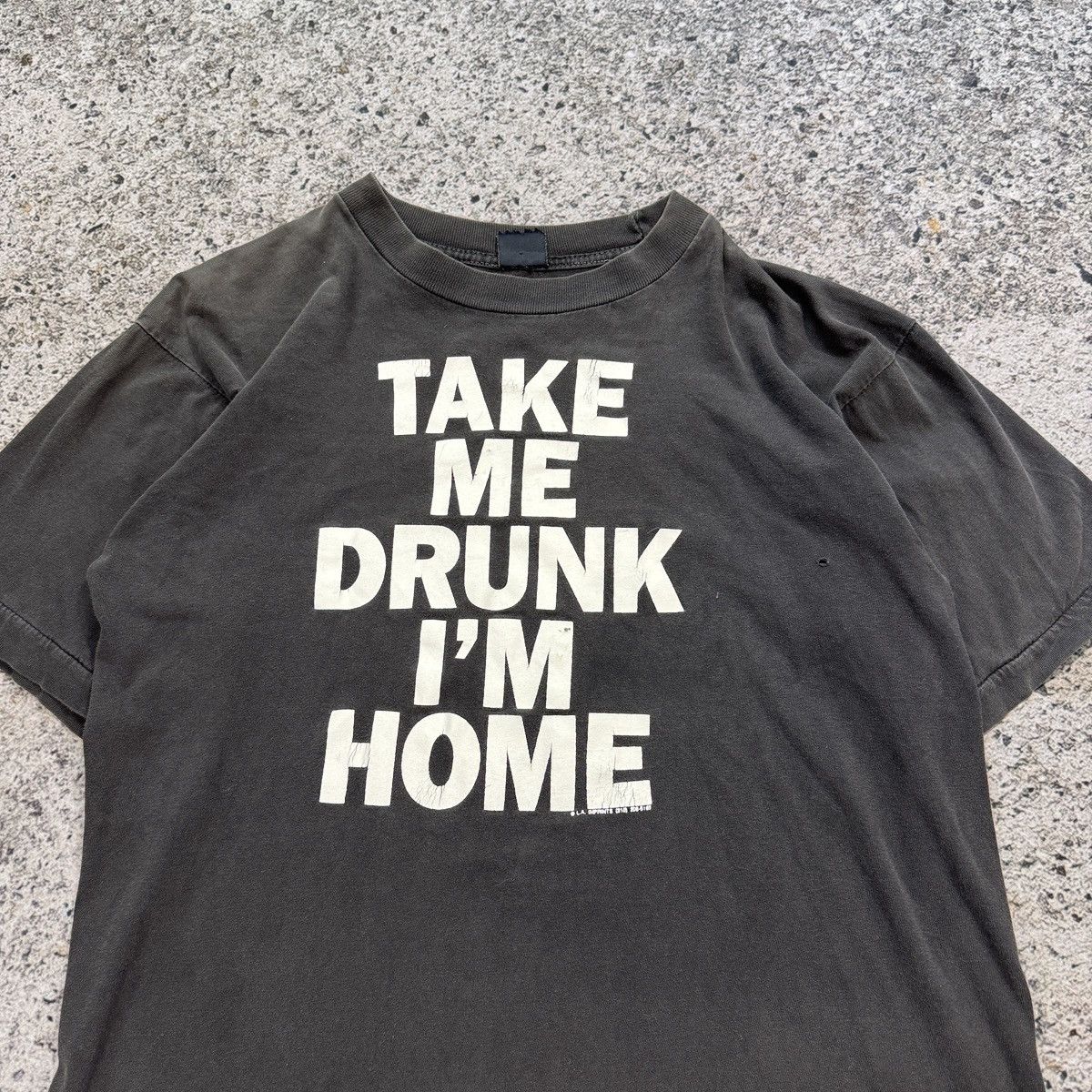 Vintage 90s Take Me Drunk I'm Home Thrashed Faded Shirt ERD Grunge Size US L / EU 52-54 / 3 - 4 Thumbnail