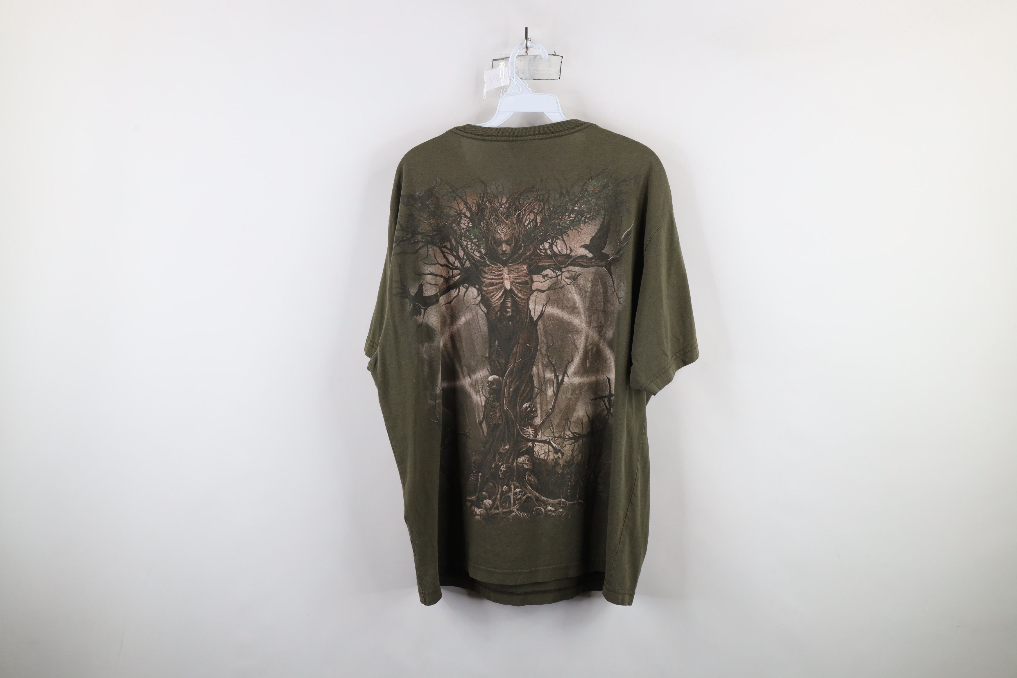 Vintage Vintage Y2K Streetwear Fantasy Nature Skull T-Shirt Green Size US XL / EU 56 / 4 - 13 Thumbnail