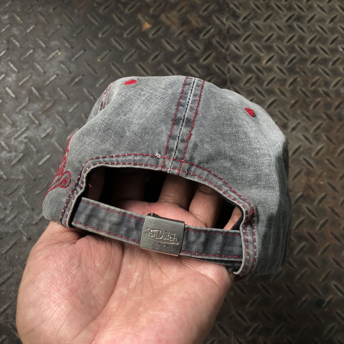 Von Dutch 🚫 SOLD 🚫 Vondutch Spell Out Distressed Hat Greywashed Size ONE SIZE - 6 Thumbnail