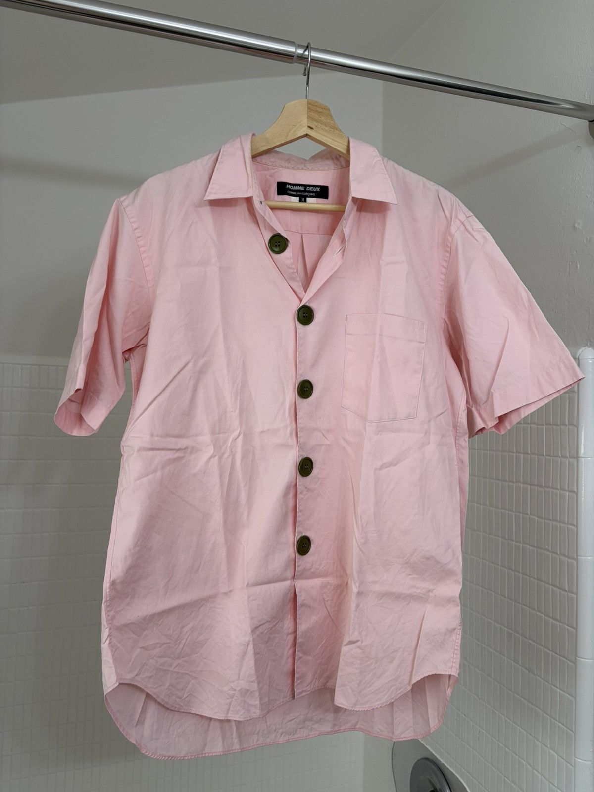 Comme des Garcons Comme des Garcons- Pink Button Up (Quaintly Large Buttons) Size US M / EU 48-50 / 2 - 1 Thumbnail