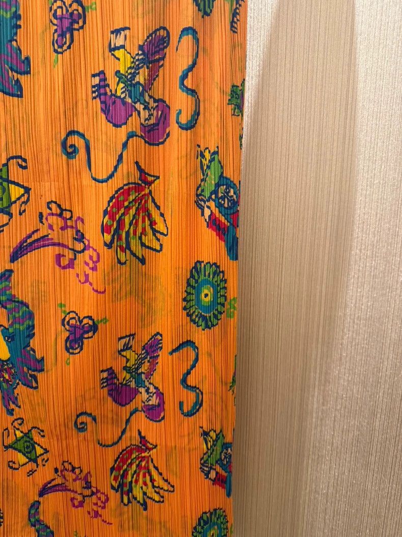 Issey Miyake Issey Miyake Orange playful circus banana man skirt Size 23" - 3 Thumbnail