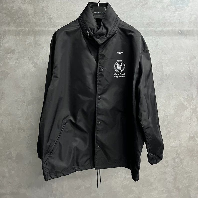 Balenciaga Balenciaga Black Windbreaker Jacket with Logo Size US M / EU 48-50 / 2 - 1 Thumbnail