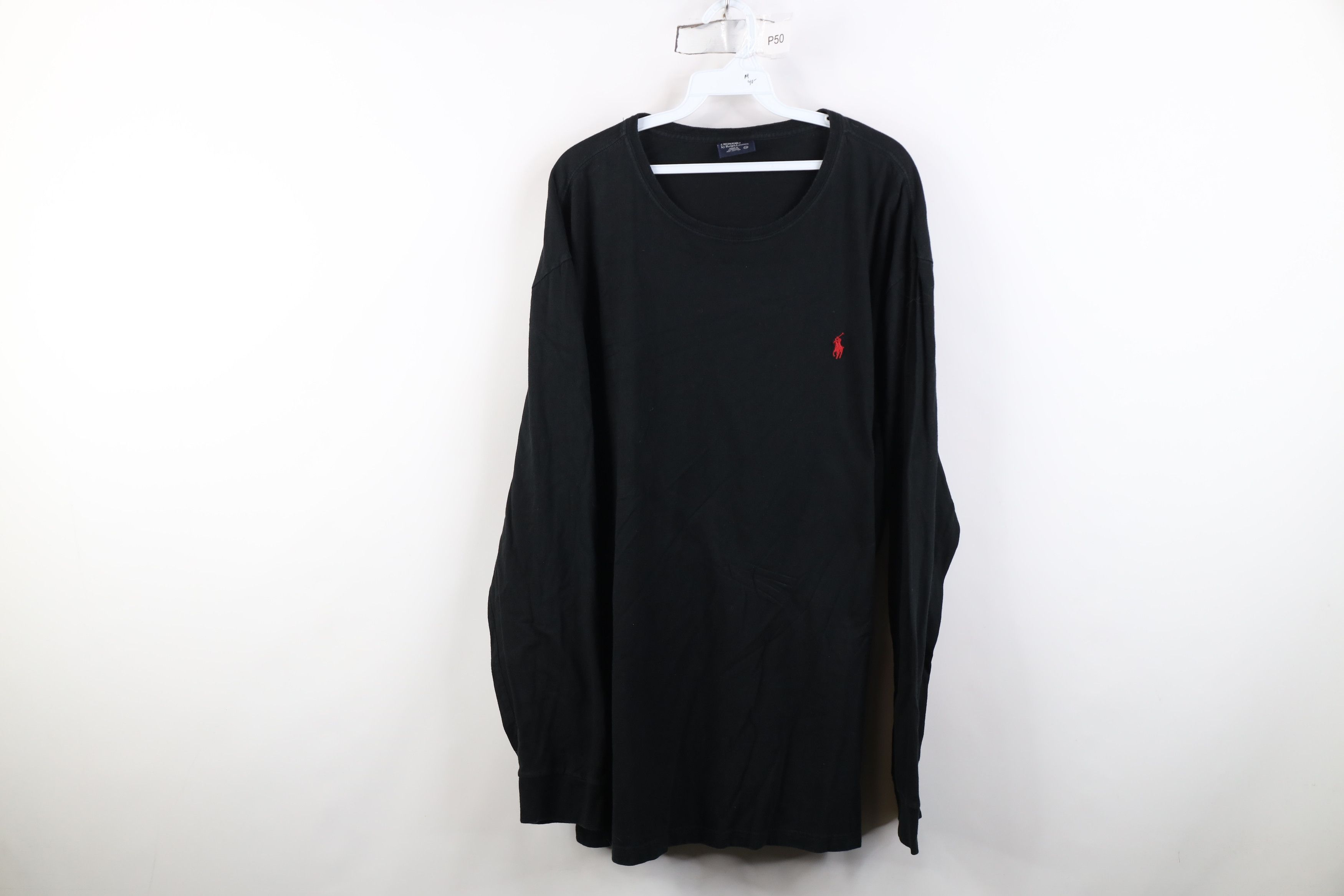Polo Ralph Lauren Vintage 90s Ralph Lauren Cotton Long Sleeve T-Shirt Black Size US XXL / EU 58 / 5 - 1 Thumbnail