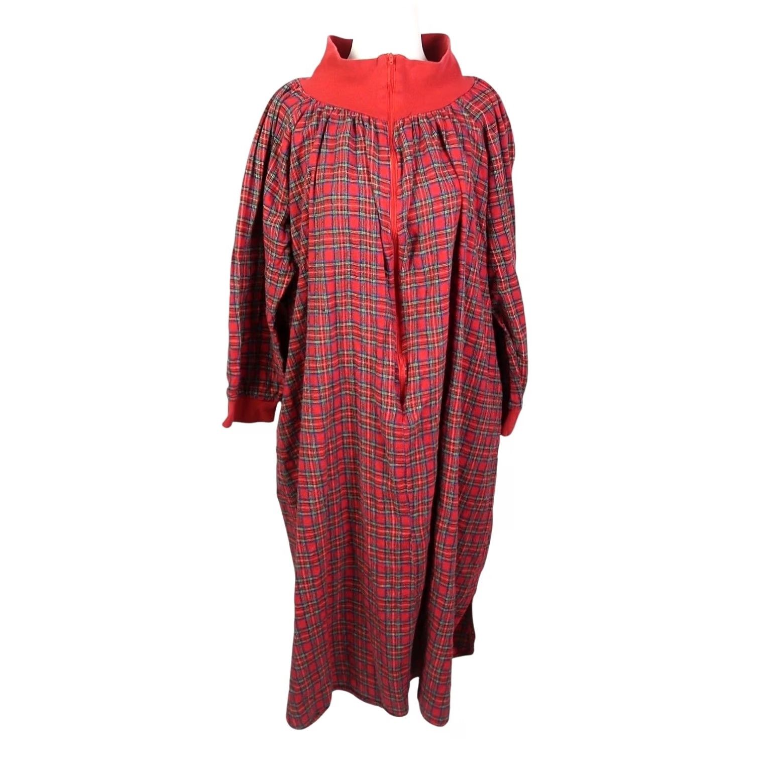 Vintage VINTAGE Anthony Richards Red Plaid Flannel Zip Front Nightgown Dress L Womens Size L / US 10 / IT 46 - 2 Thumbnail