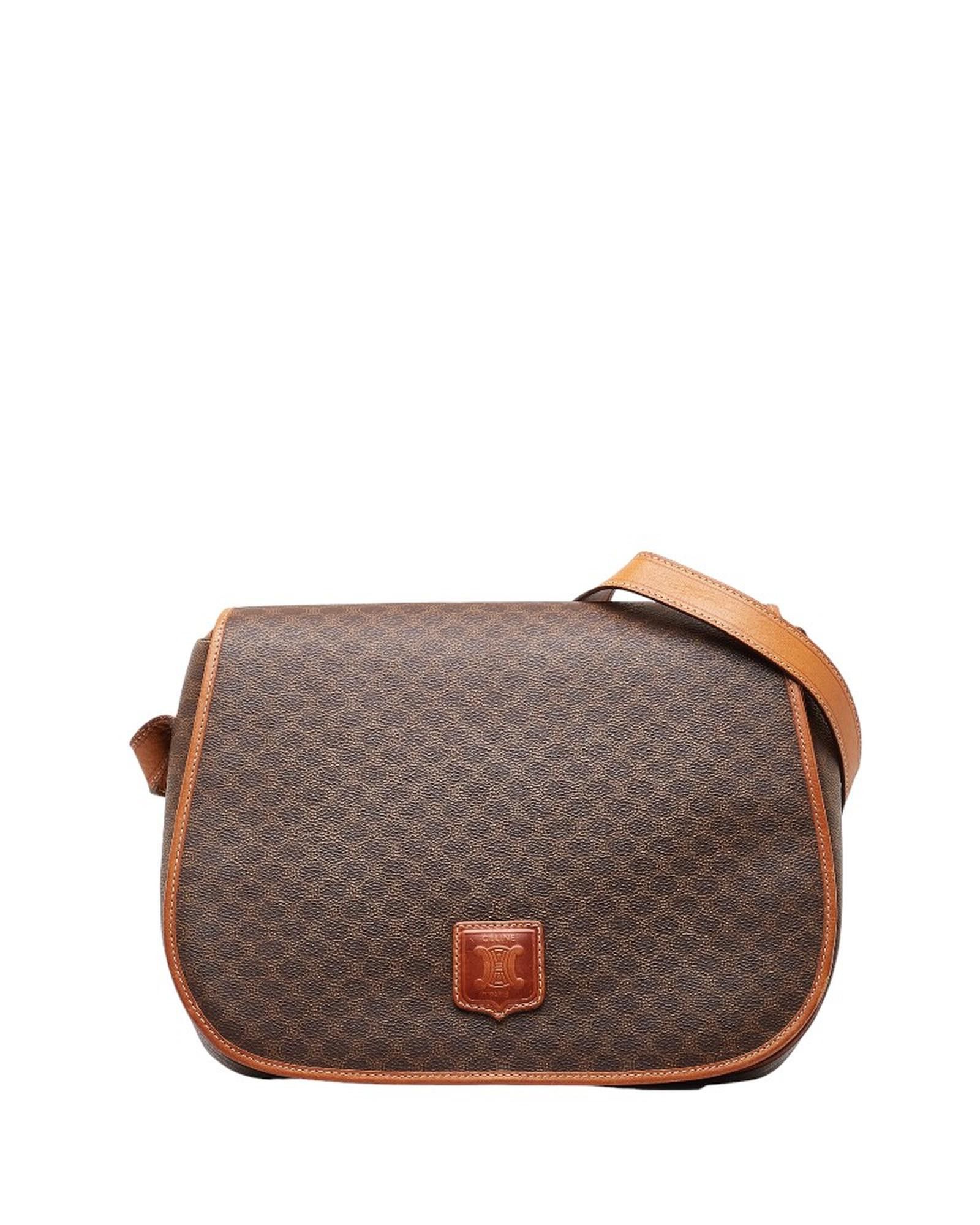 image of Canvas Crossbody Bag In Brown Celine Macadam Design, Women's