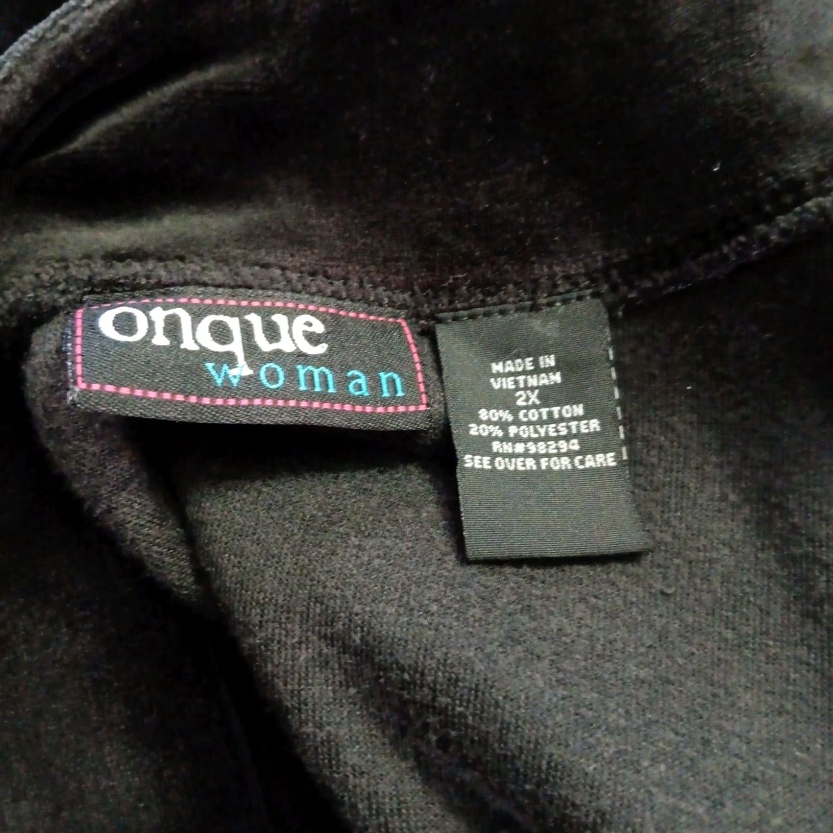 Velour VINTAGE Onque Women Sweatshirt Black Velour Snowmen Sledding Ski Full Zip 2X Men Ladies Embroidered Winter Plush Cozy Casual/Party Size US XXL / EU 58 / 5 - 8 Thumbnail