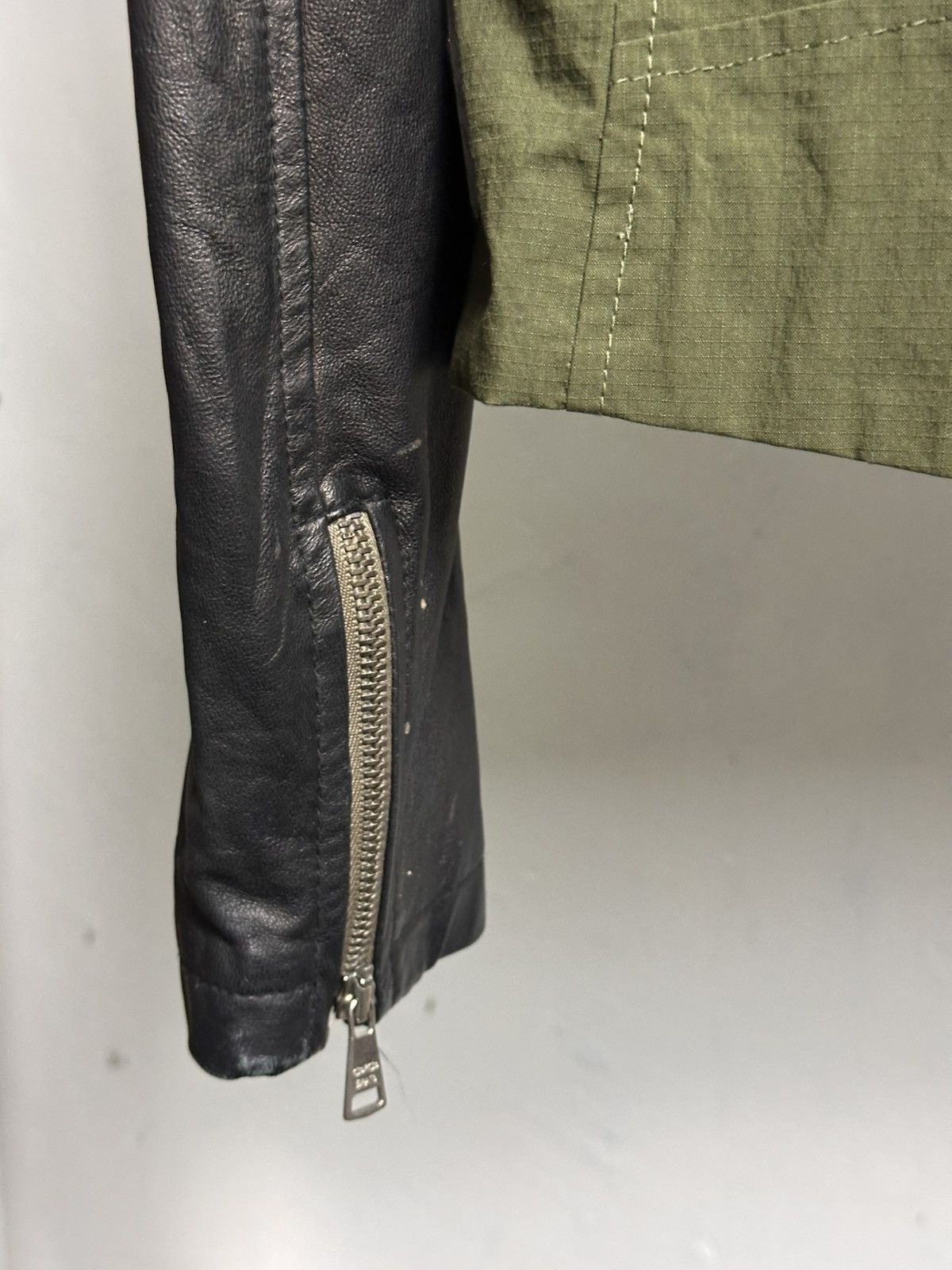 Giorgio Brato Giorgio Brato Ripstop Hybrid Leather Ratti Biker Jacket Size US L / EU 52-54 / 3 - 14 Thumbnail