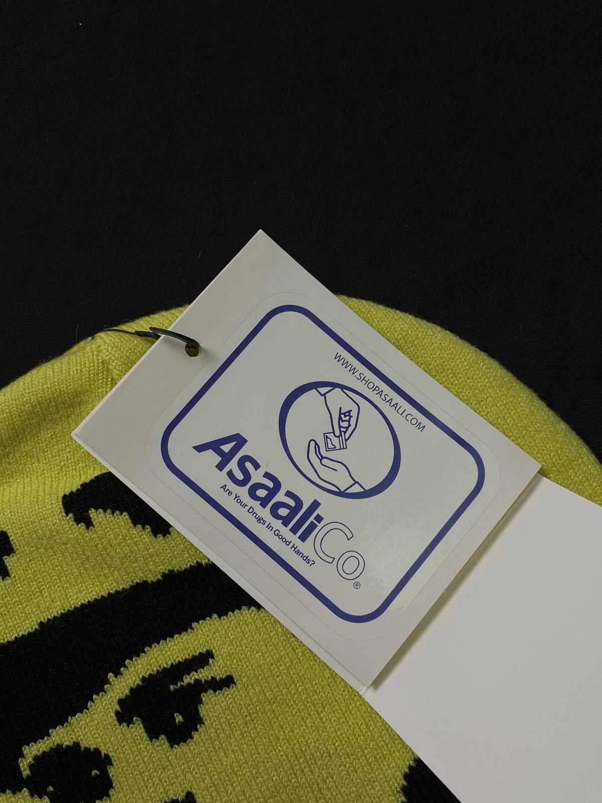 Asaali Rare Asaali Cartel Skully No Cuff Knit Yellow Beanie Hats OS Size ONE SIZE - 8 Thumbnail