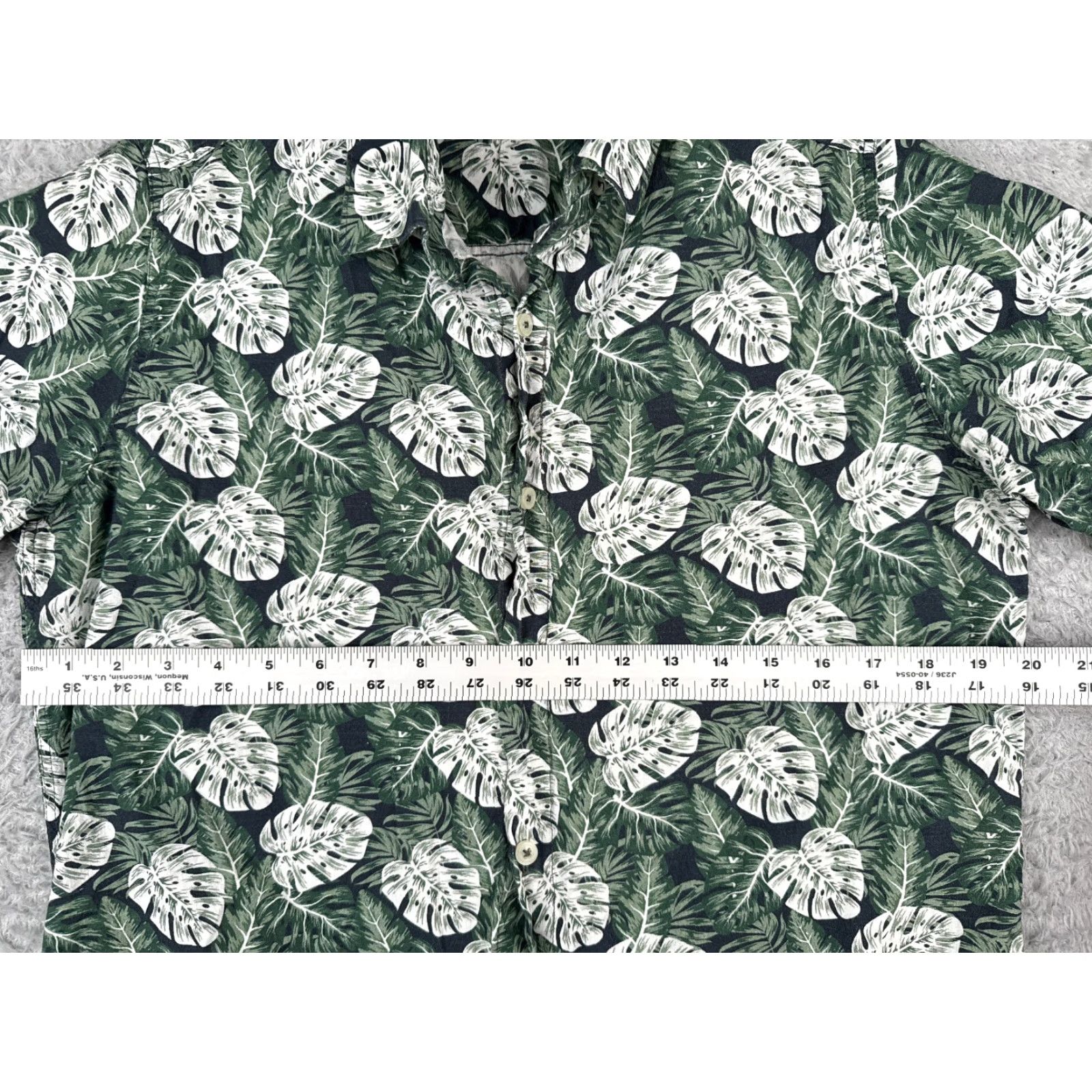 Zara VINTAGE Zara Women's Shirt Casual Linen Blend Hawaiian Button-Up Large Green Floral 90s Summer Women Size L / US 10 / IT 46 - 7 Thumbnail