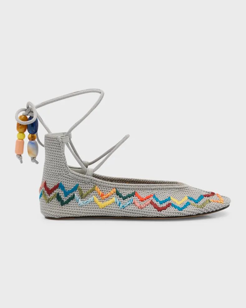 Loro Piana o1srvl11e0725 Bingin Crochet Ballerinas Flats in Multicolor Size US 11 / IT 41 - 1 Preview