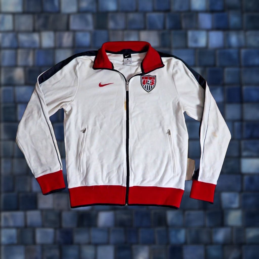 Nike Nike Team USA Track Jacket Mens S Full Zip Red White Soccer Sports Logo Jacket Size US S / EU 44-46 / 1 - 1 Thumbnail