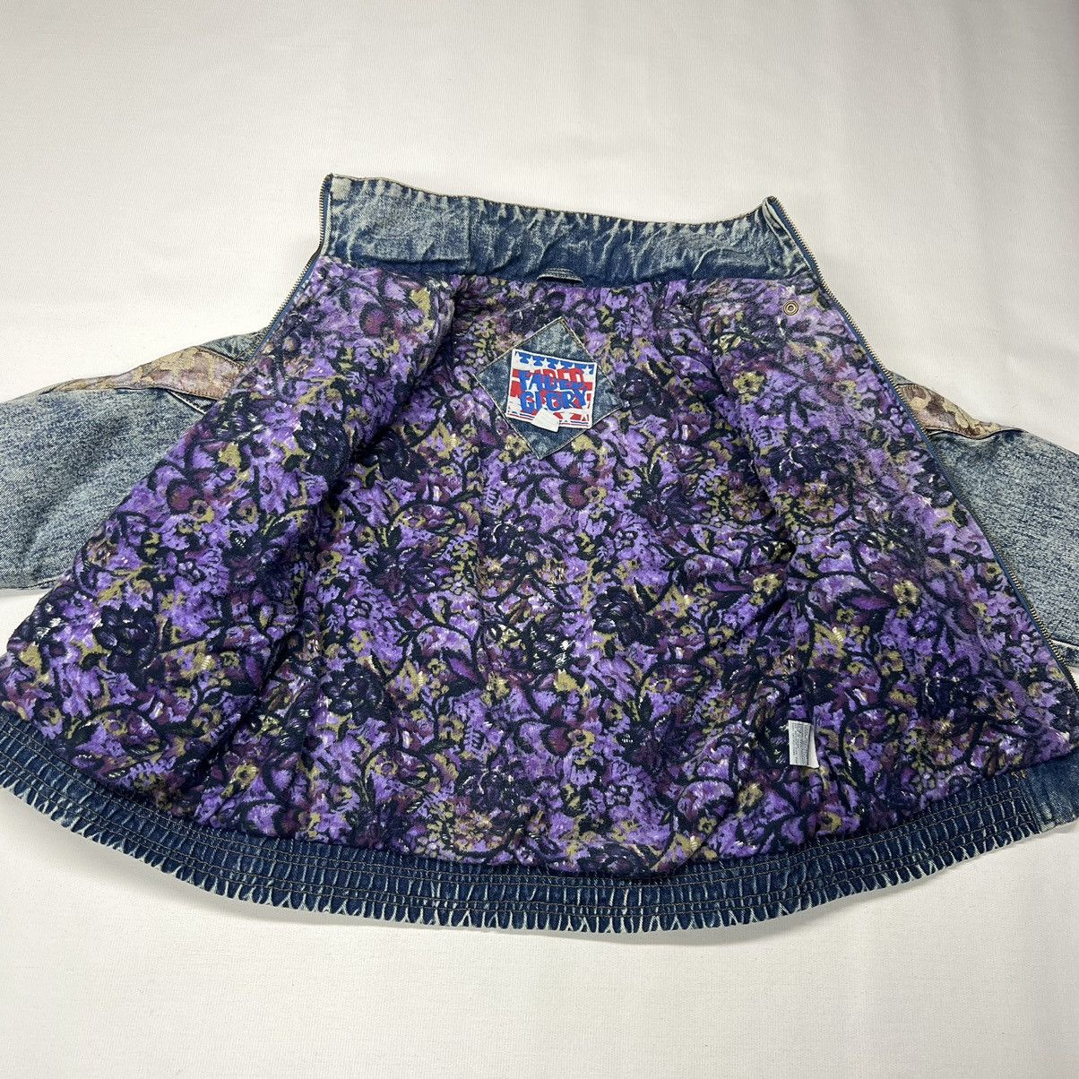 Faded Glory × Vintage Vintage Faded Glory Denim Jacket Bomber Floral Faded Y2K 90s Size M / US 6-8 / IT 42-44 - 2 Thumbnail