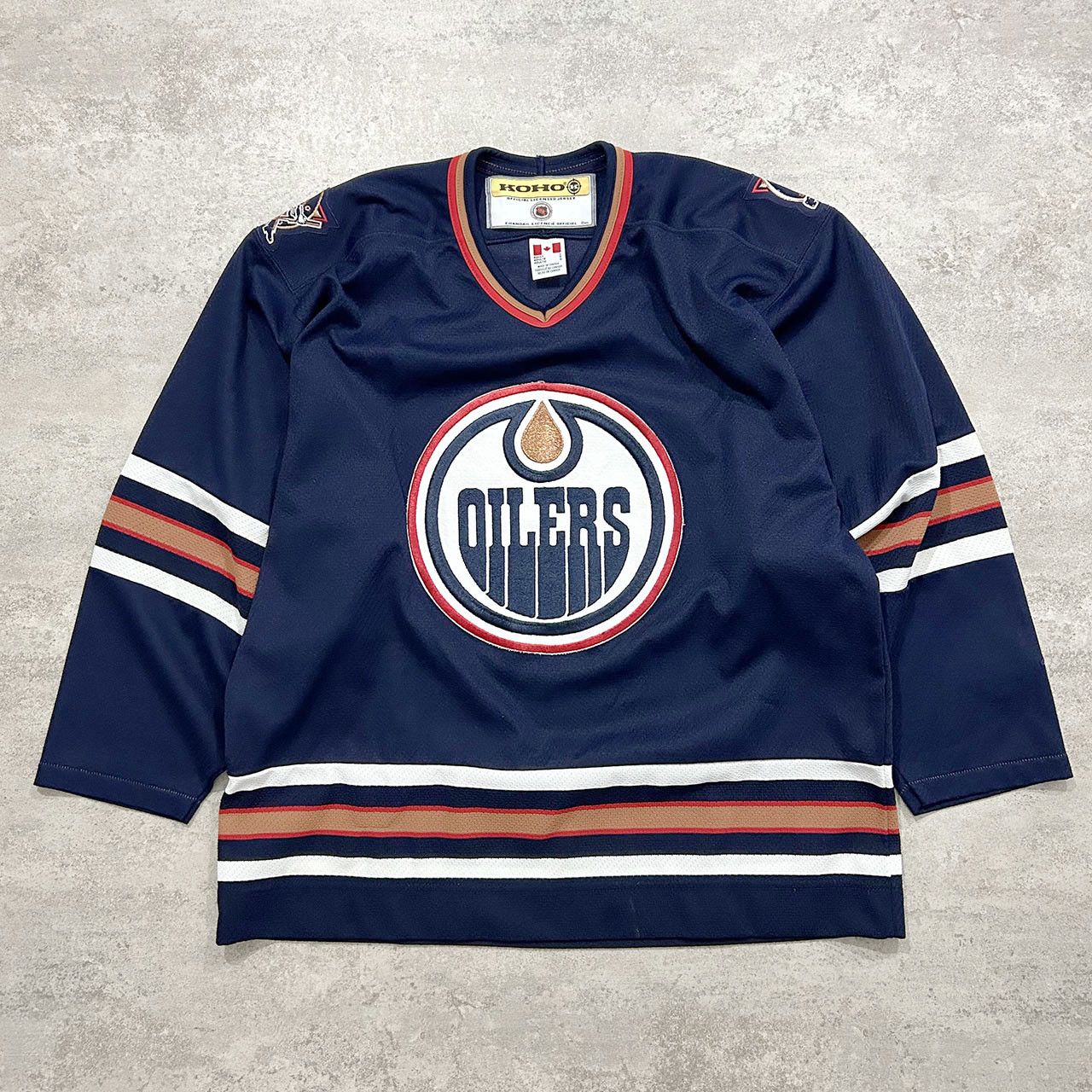 image of VTG 90's Nhl Edmonton Oilers Hockey Jersey Koho in Blue, Men's (Size Large)